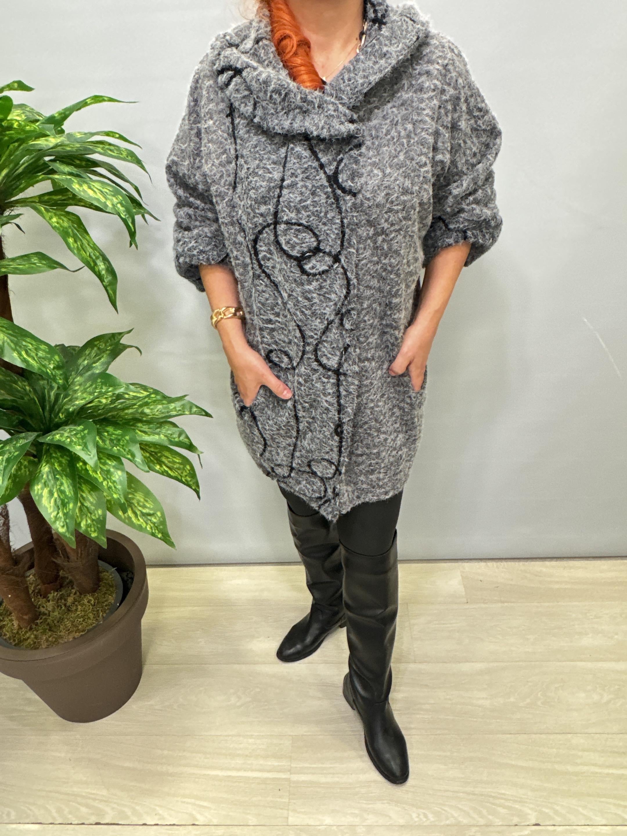 3244 Italyan Buklet Kaban Gri