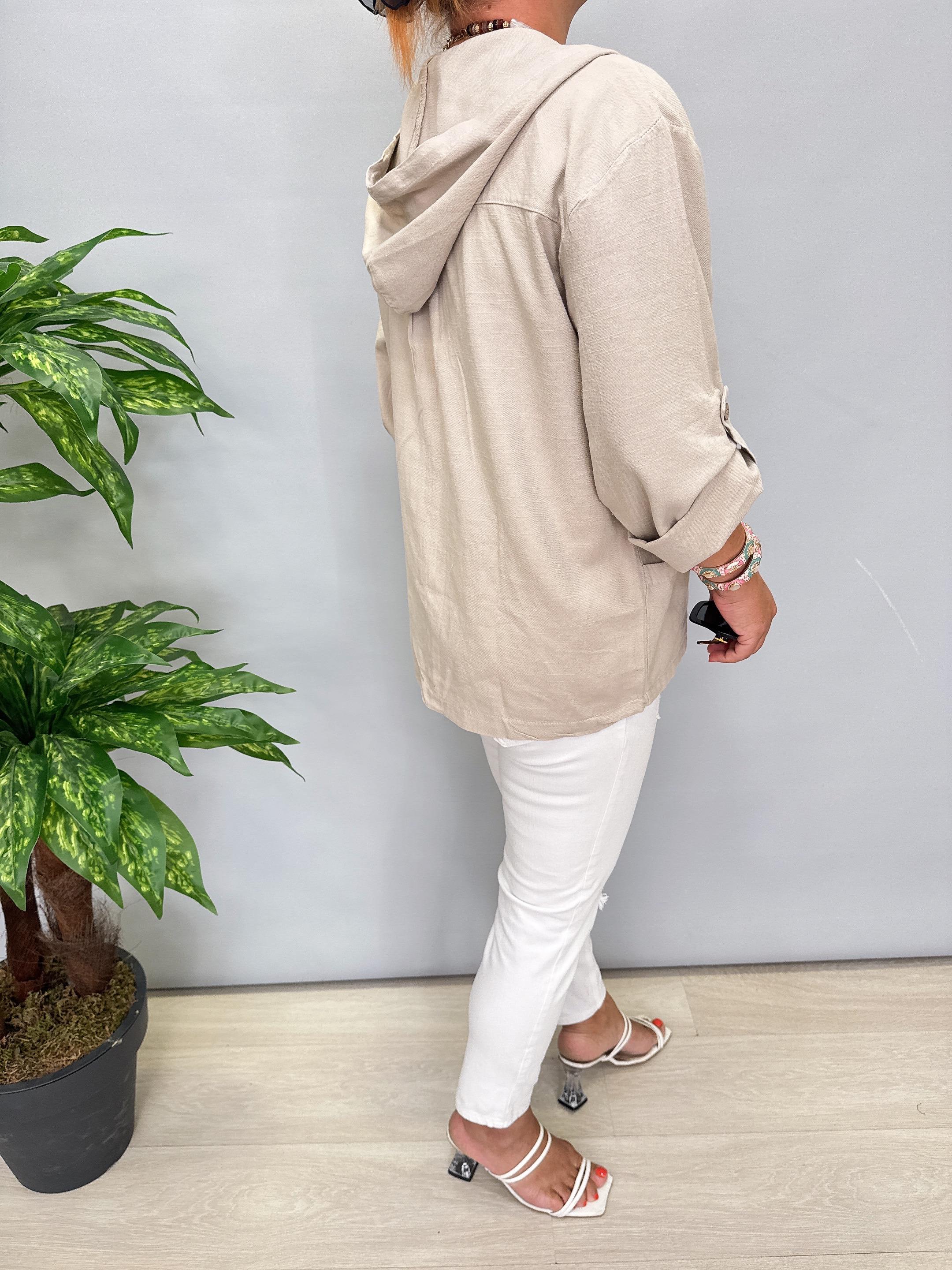 3340 Tok Yapıda Pamuklu  Mevsimlik Ceket Taş