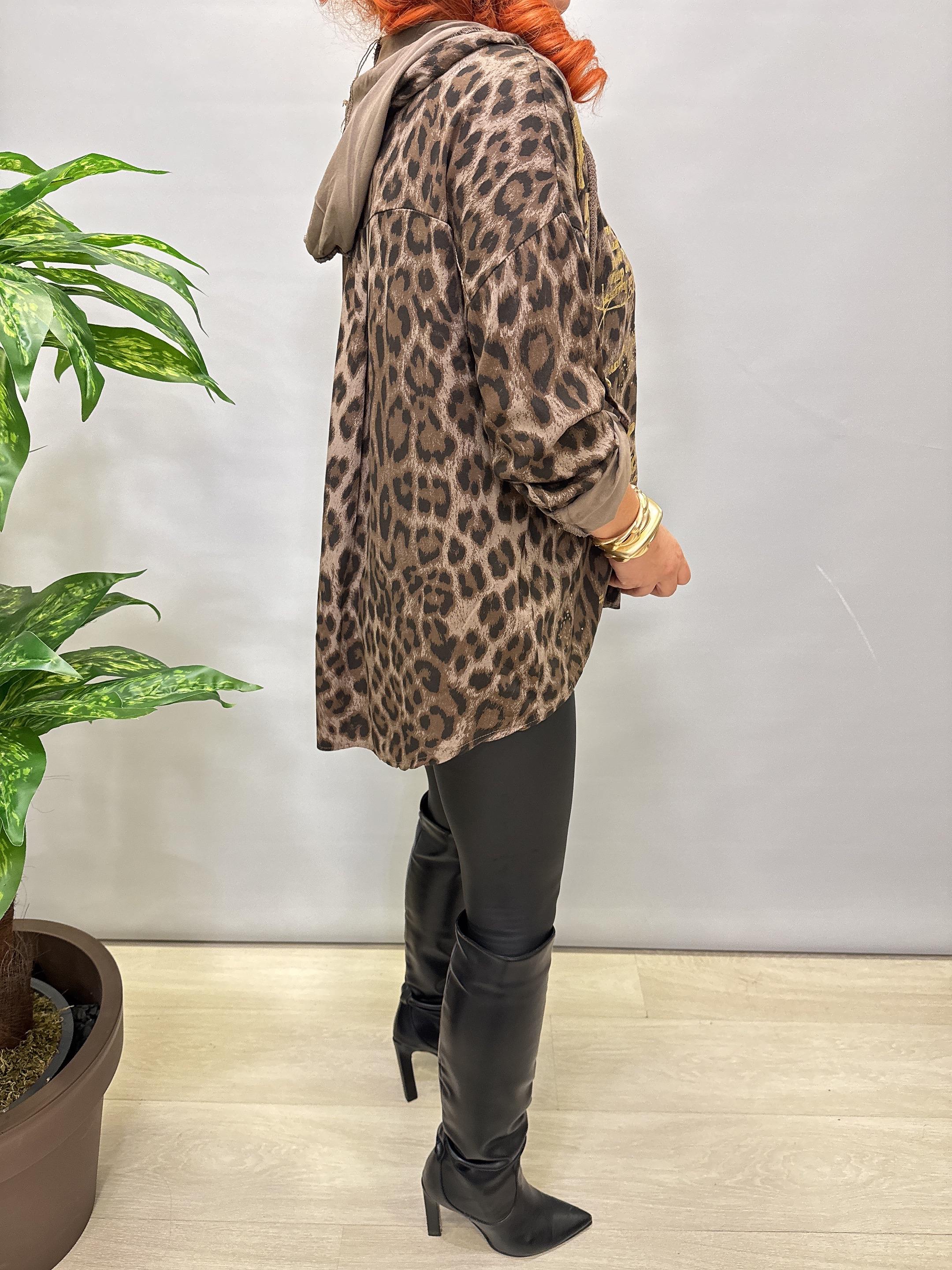 3341 Italyan Kapşonlu Bluz 