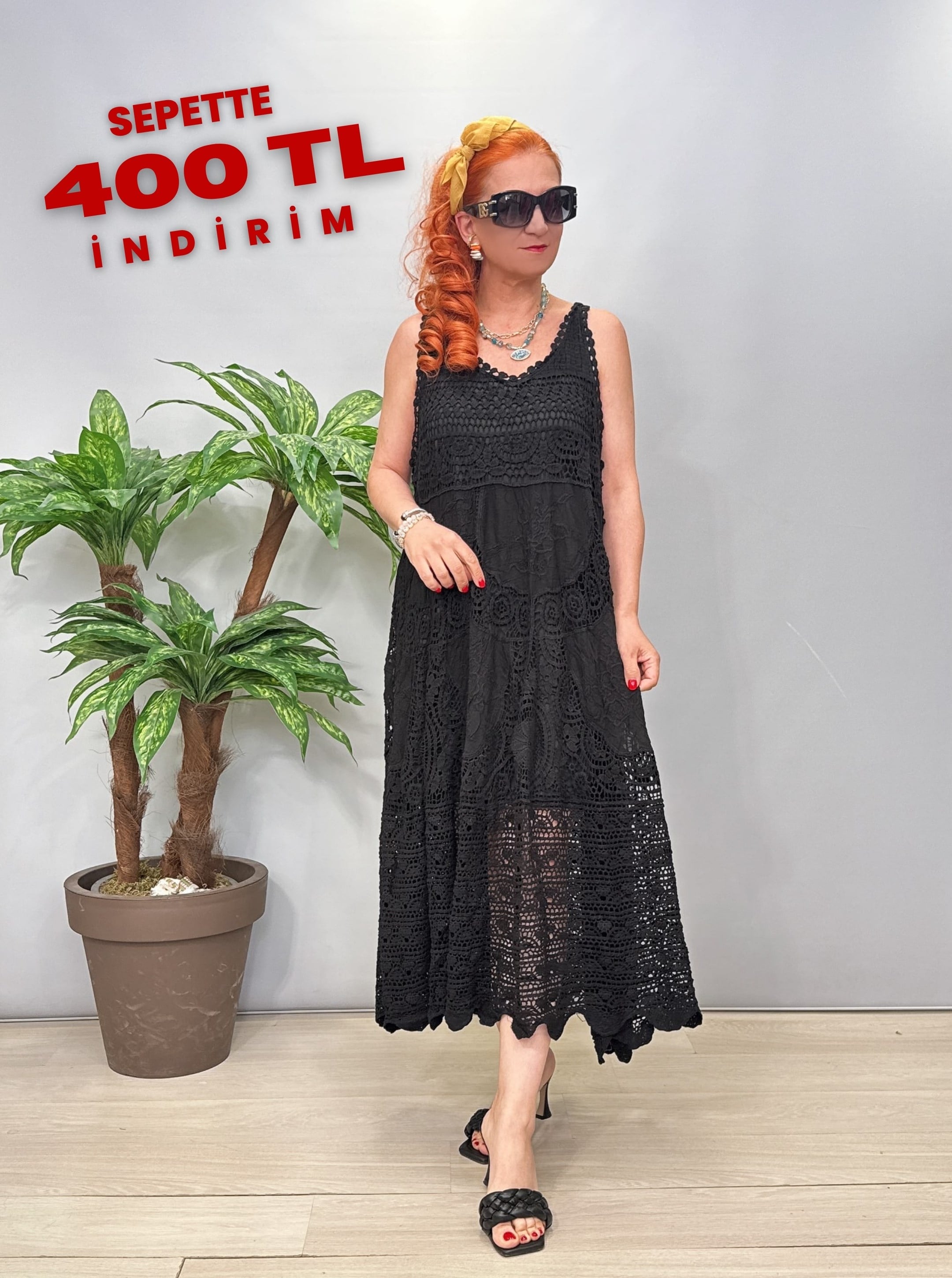 3380 Italyan Elbise Siyah