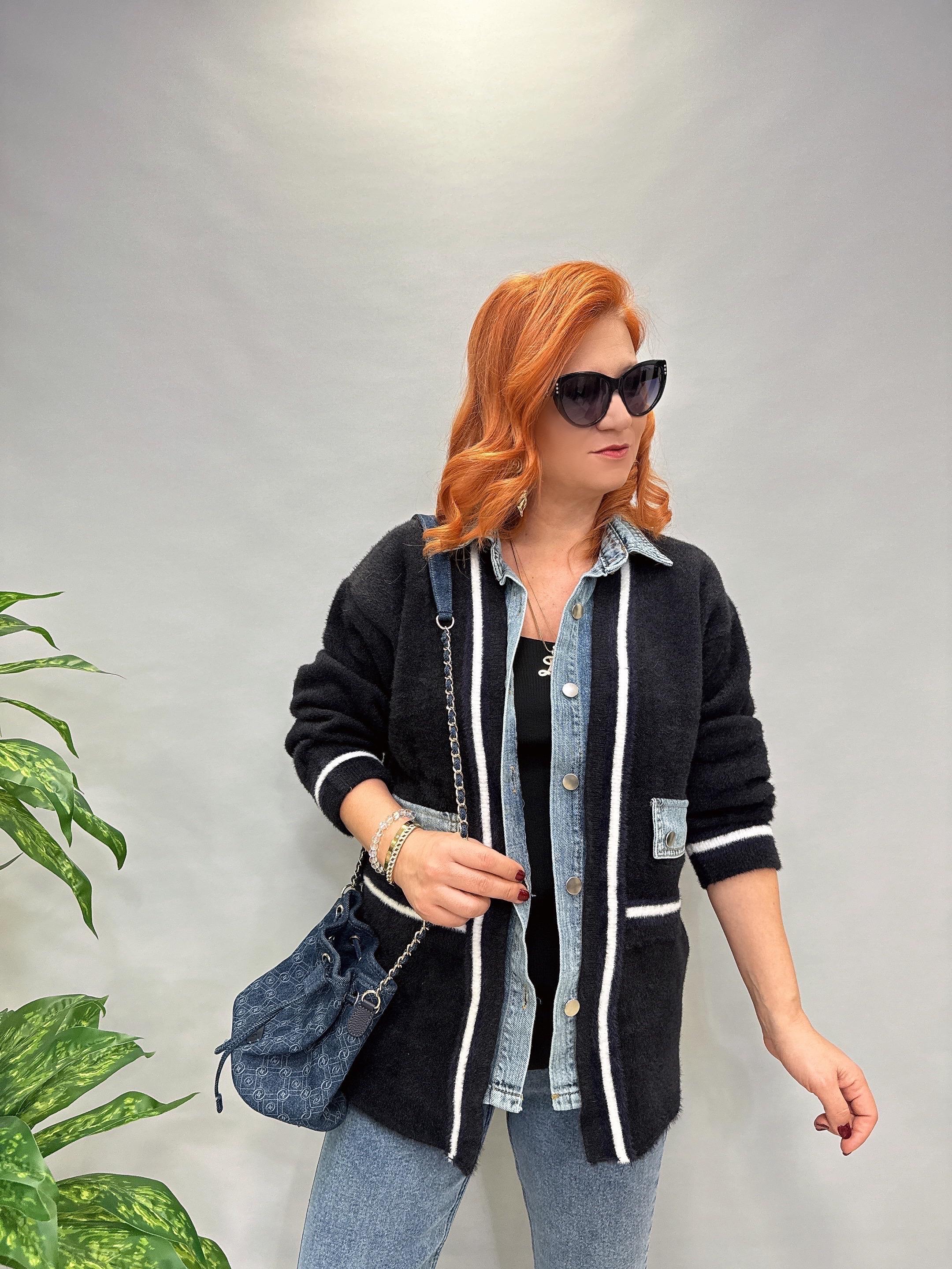 3016 TASARIM KOT DETAY YUMOŞ CEKET SİYAH