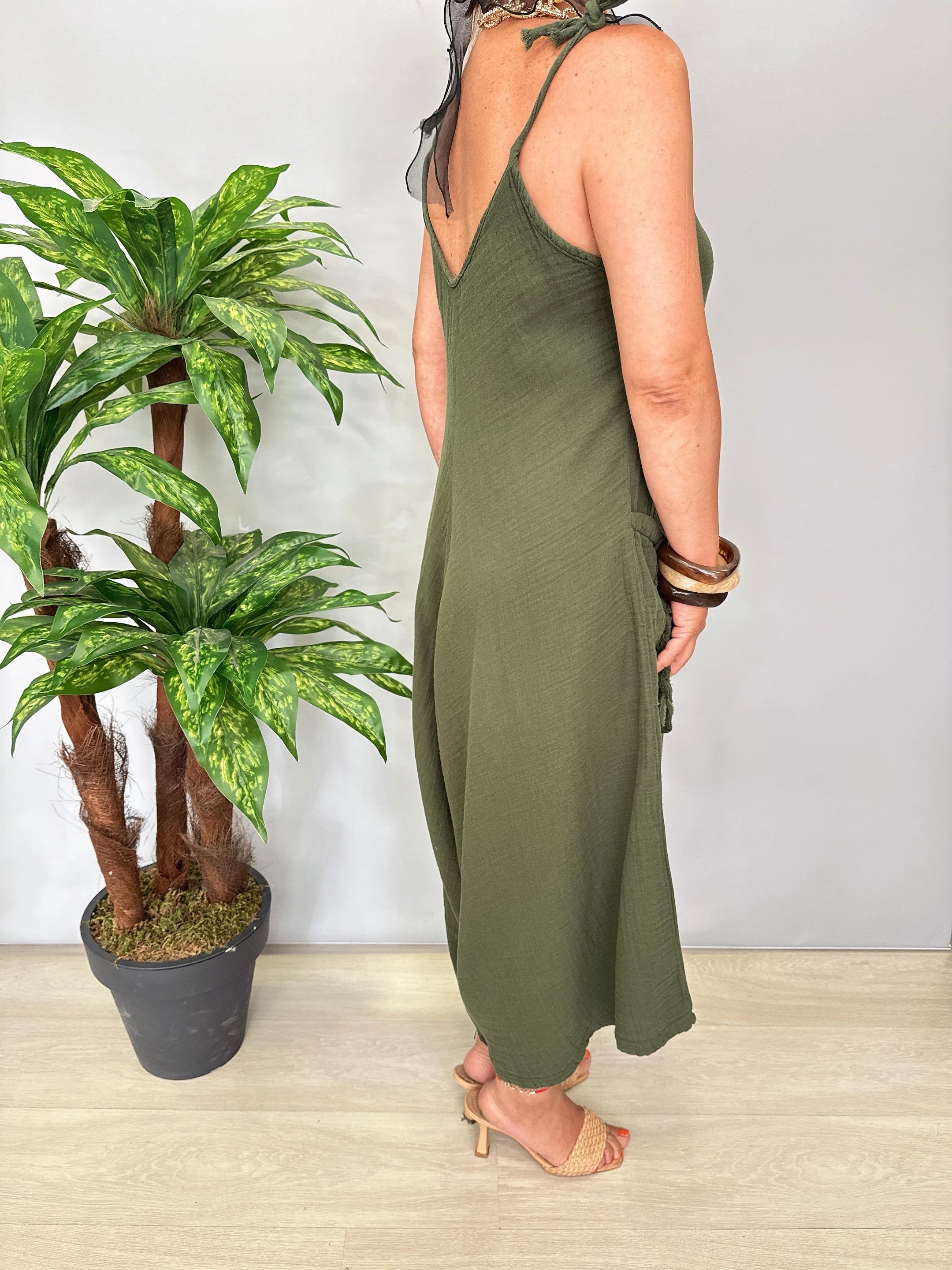 3636 Pamuklu Tasarım Tulum Haki