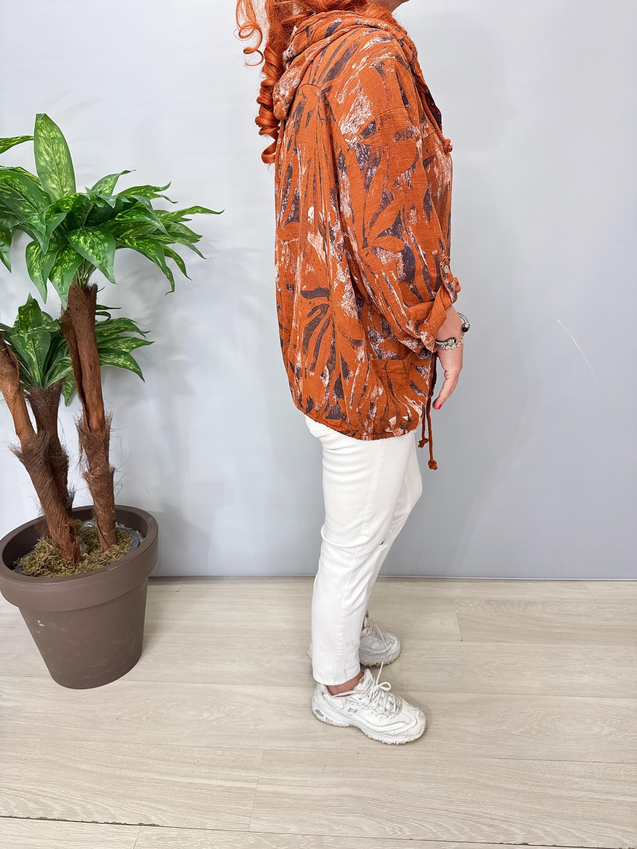 3640 Italyan Pamuklu Ceket Kiremit 