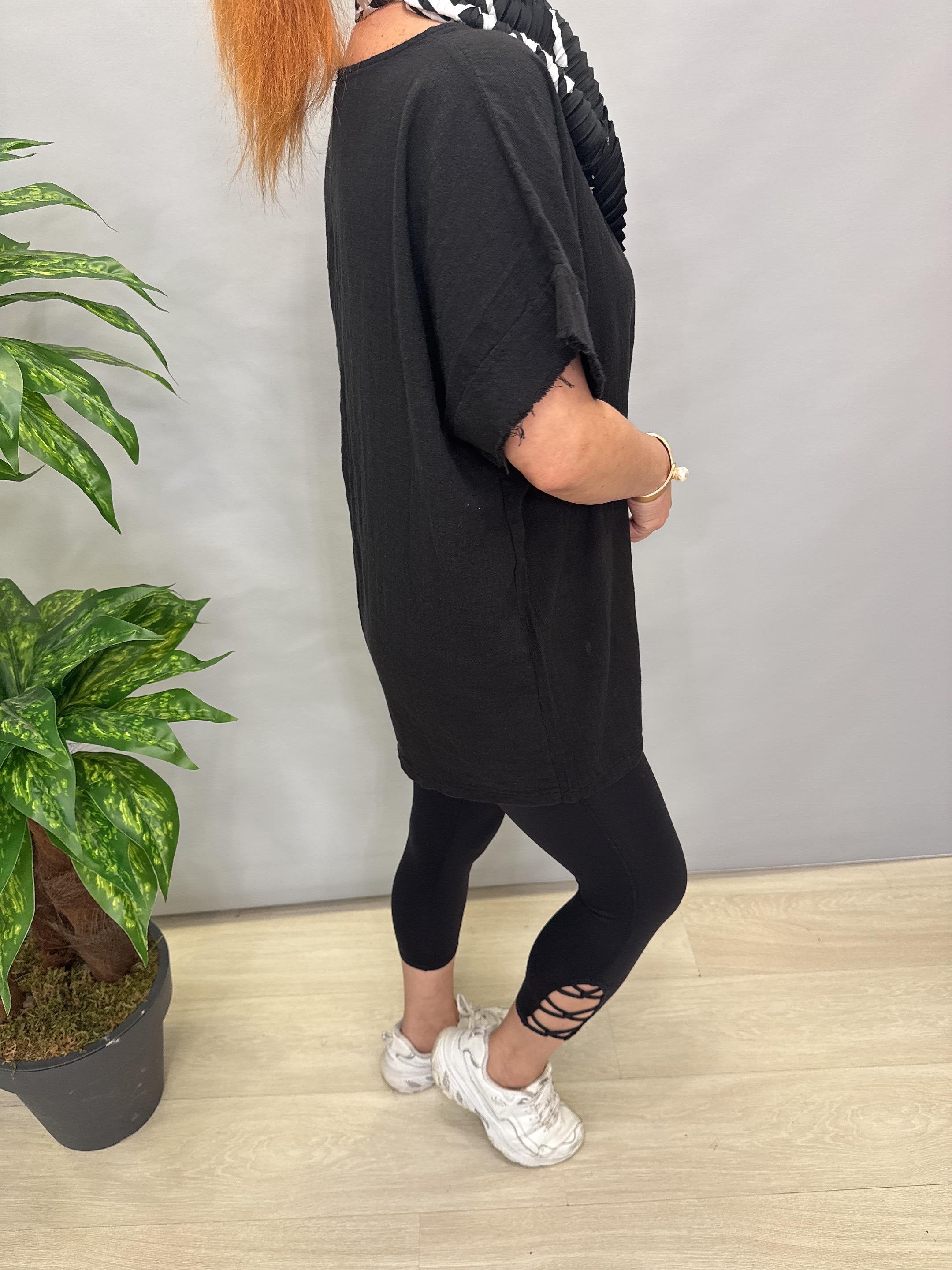 MNS 4020 PAMUKLU BLUZ SİYAH