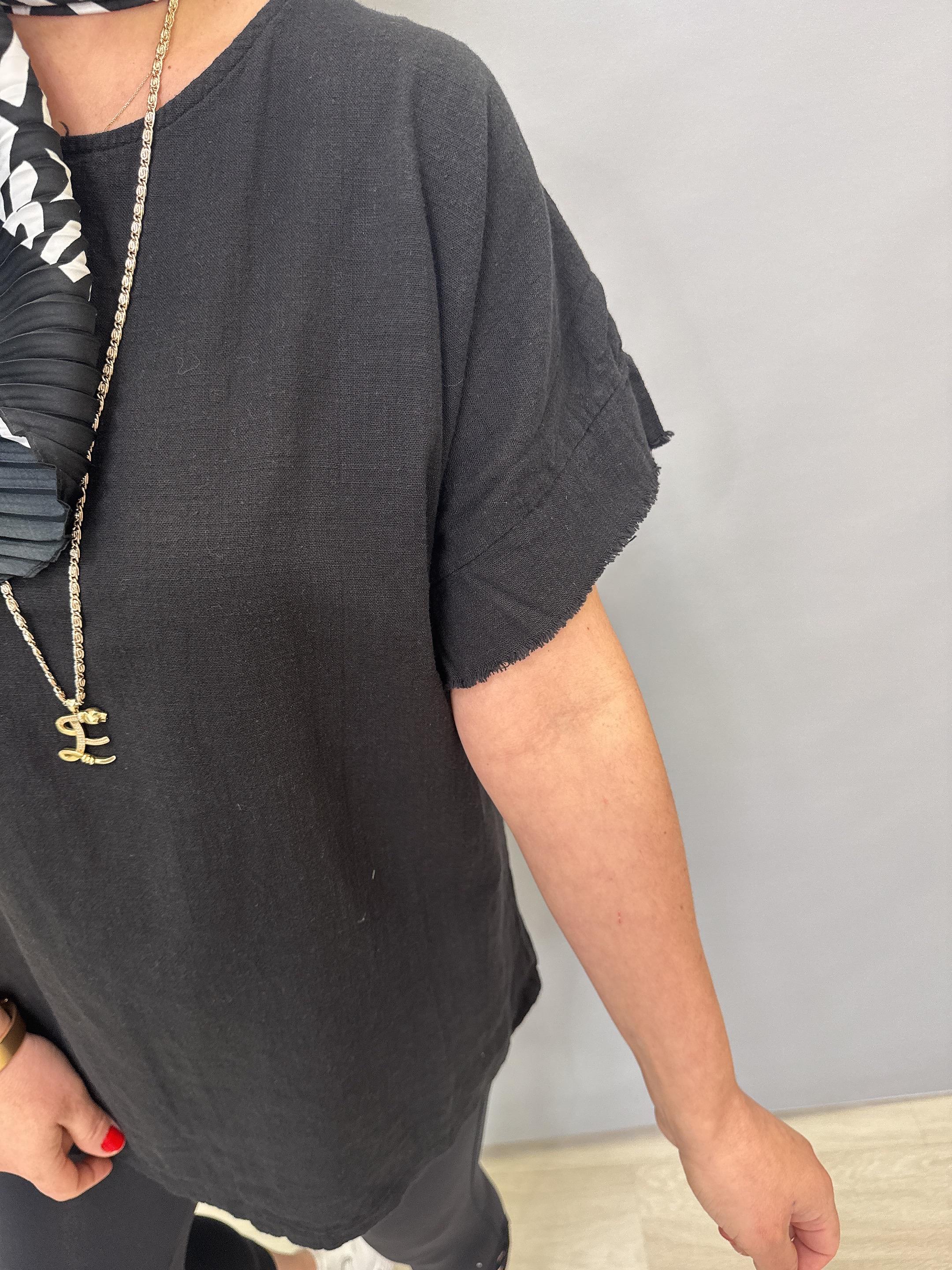 MNS 4020 PAMUKLU BLUZ SİYAH