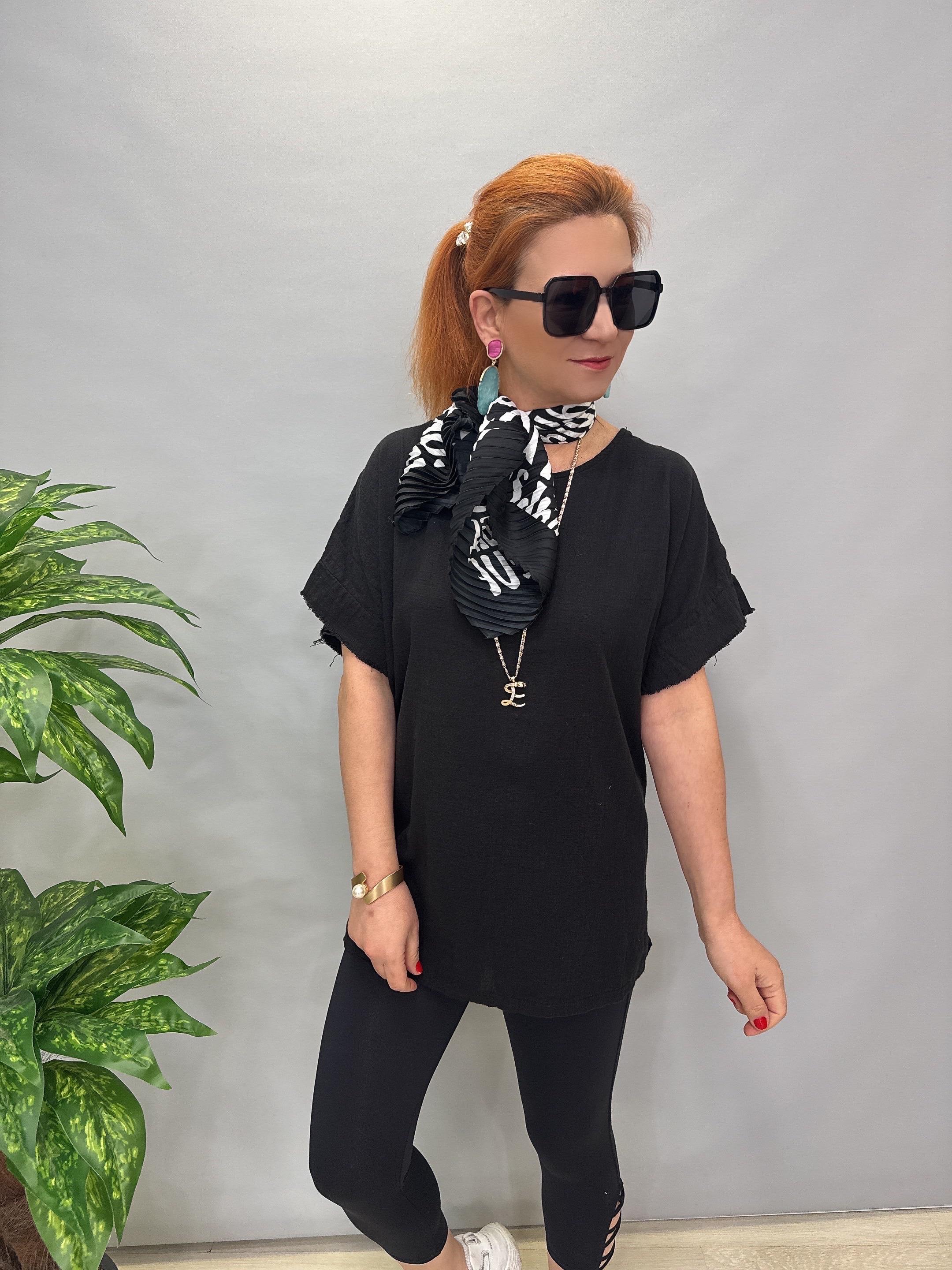 MNS 4020 PAMUKLU BLUZ SİYAH