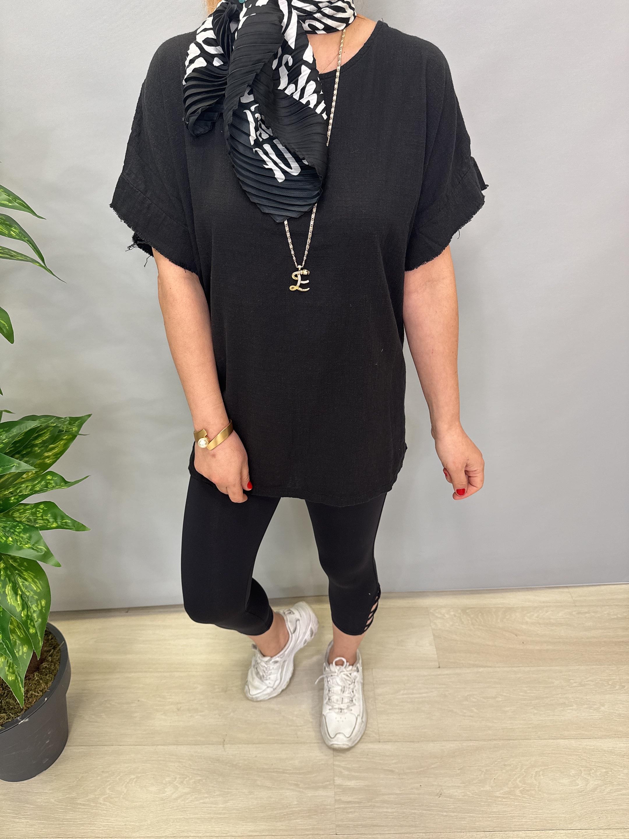 MNS 4020 PAMUKLU BLUZ SİYAH