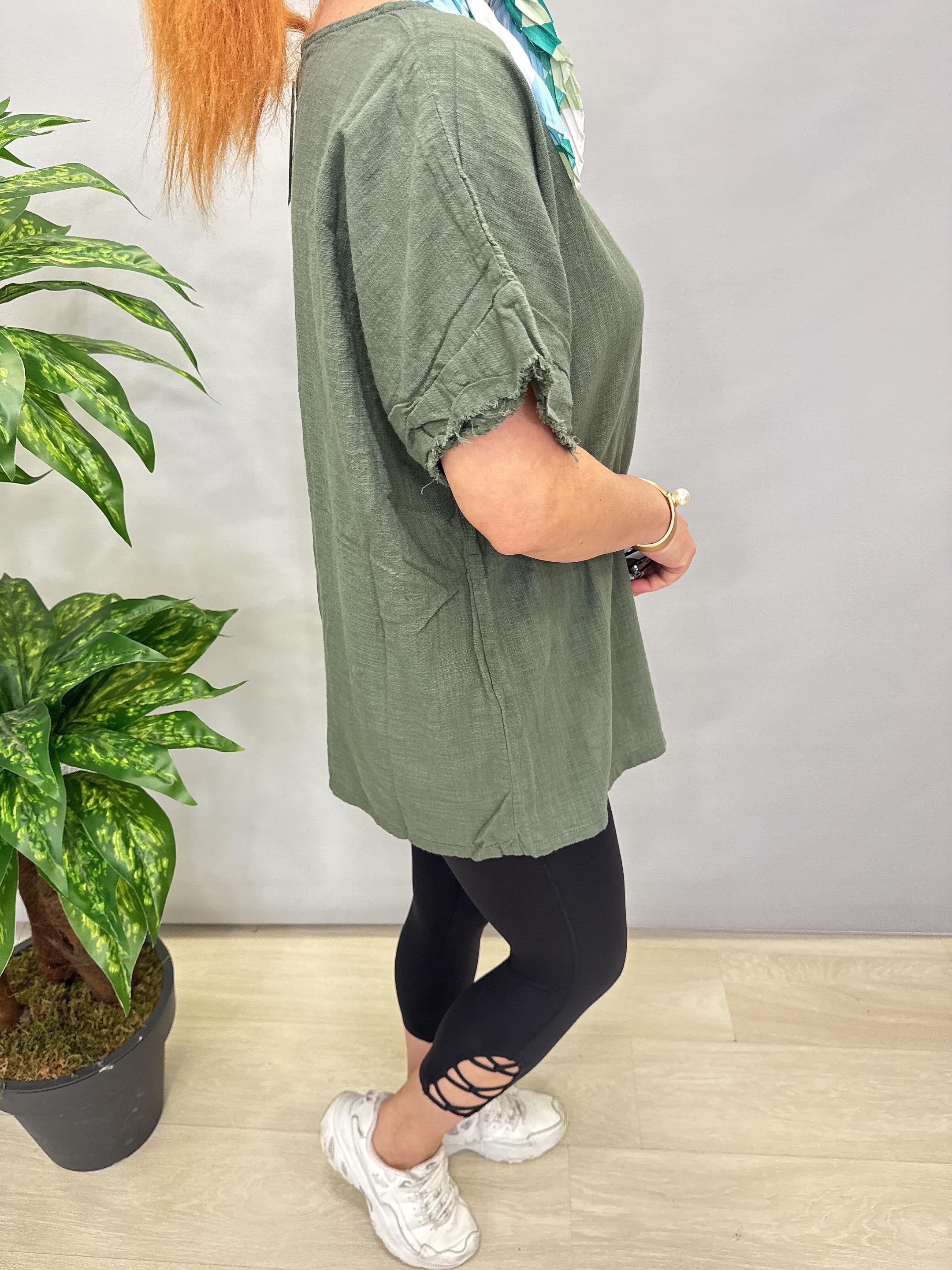 MNS 4020 PAMUKLU BLUZ YEŞİL