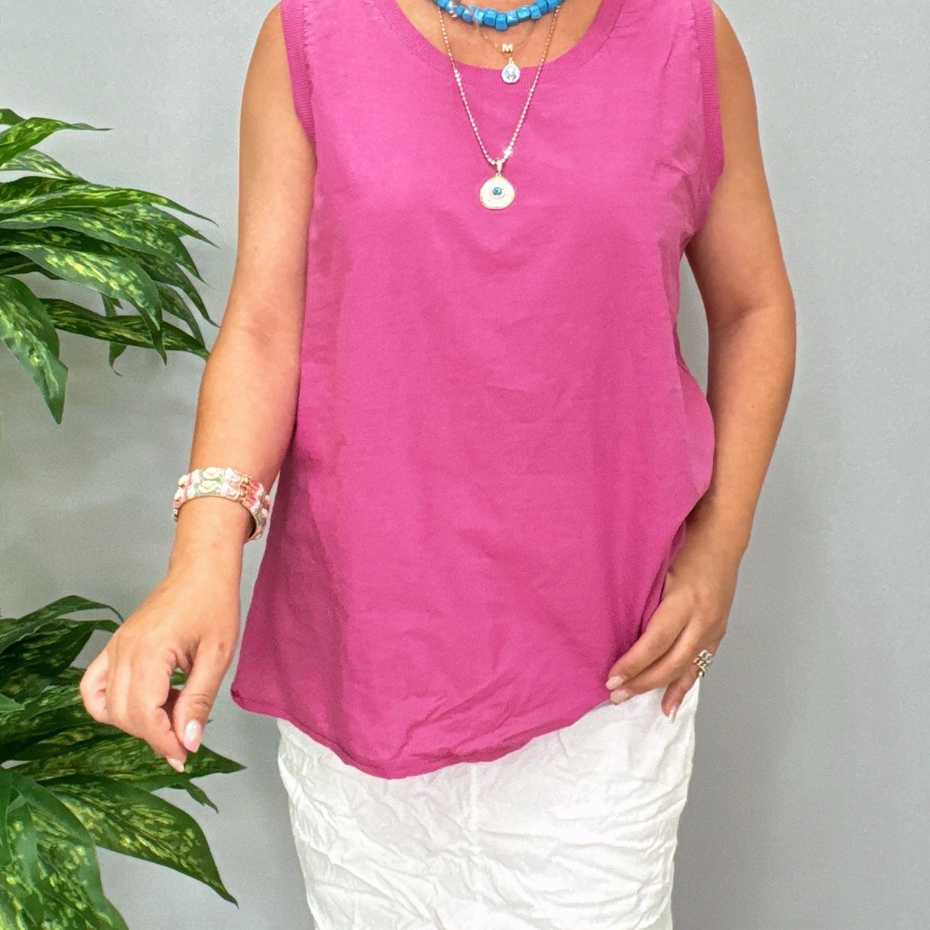 4042 Italyan Pamuklu Bluz Pembe