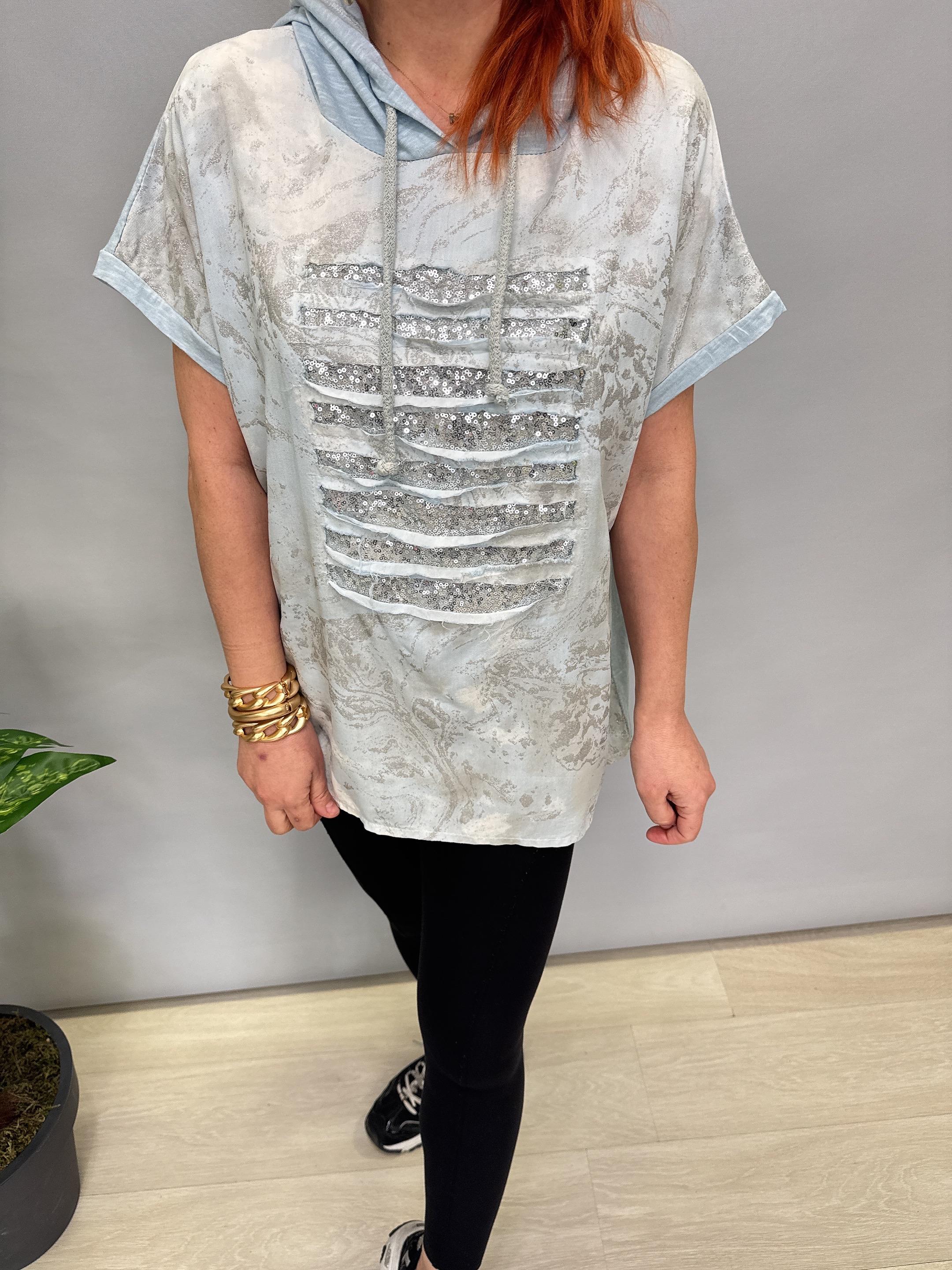 MNS 41085 İTALYAN PAYET DETAY BLUZ BEBE MAVİ