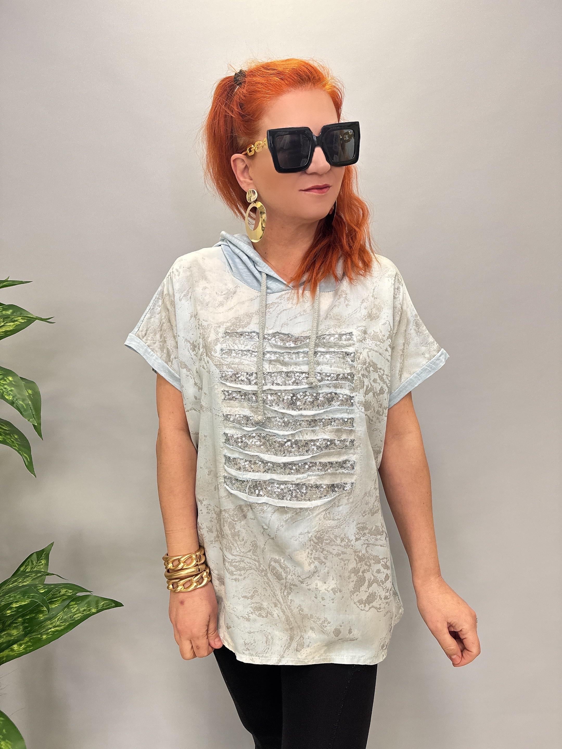 MNS 41085 İTALYAN PAYET DETAY BLUZ BEBE MAVİ