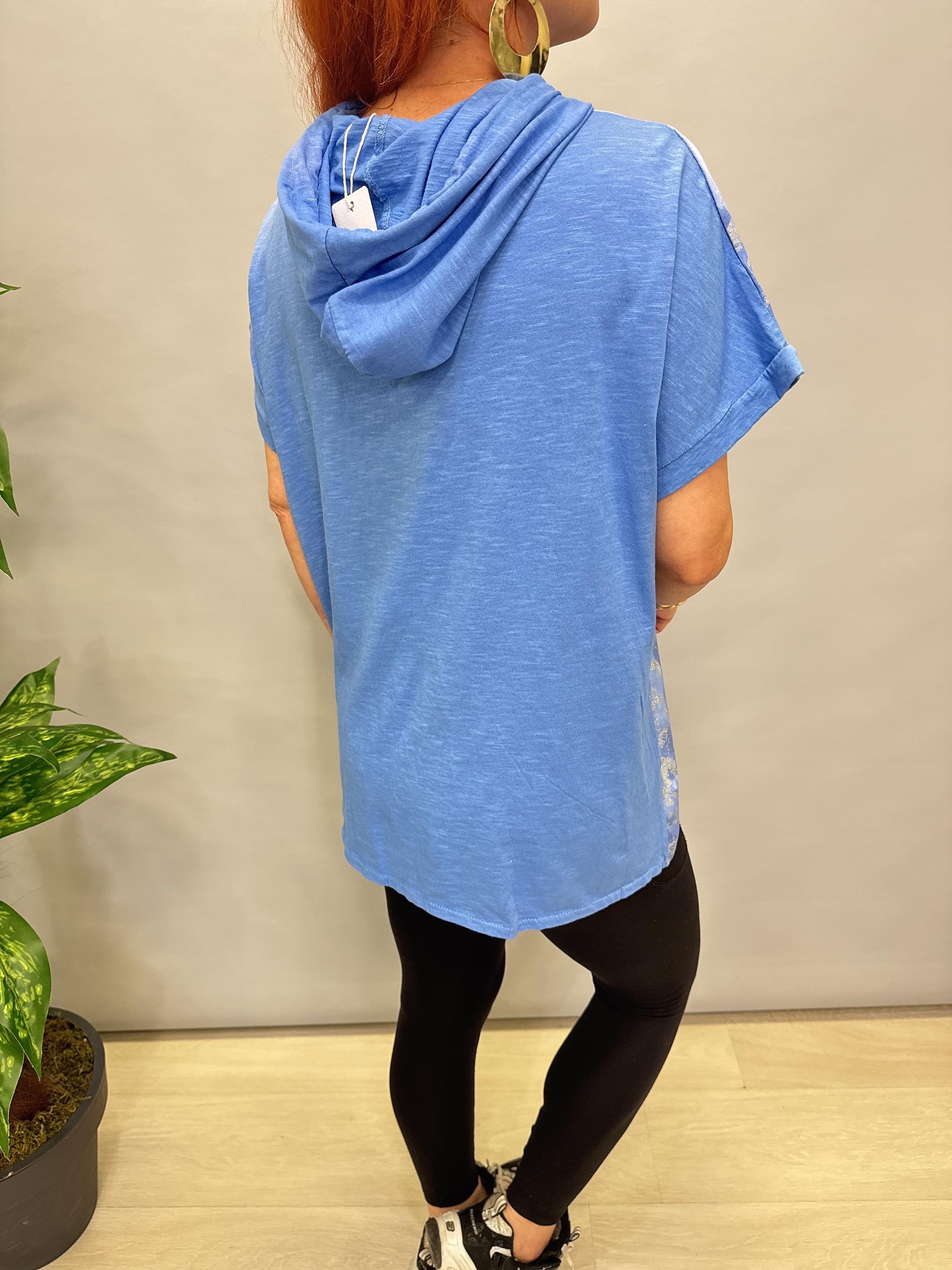 MNS 41085 İTALYAN PAYET DETAY BLUZ İNDİGO