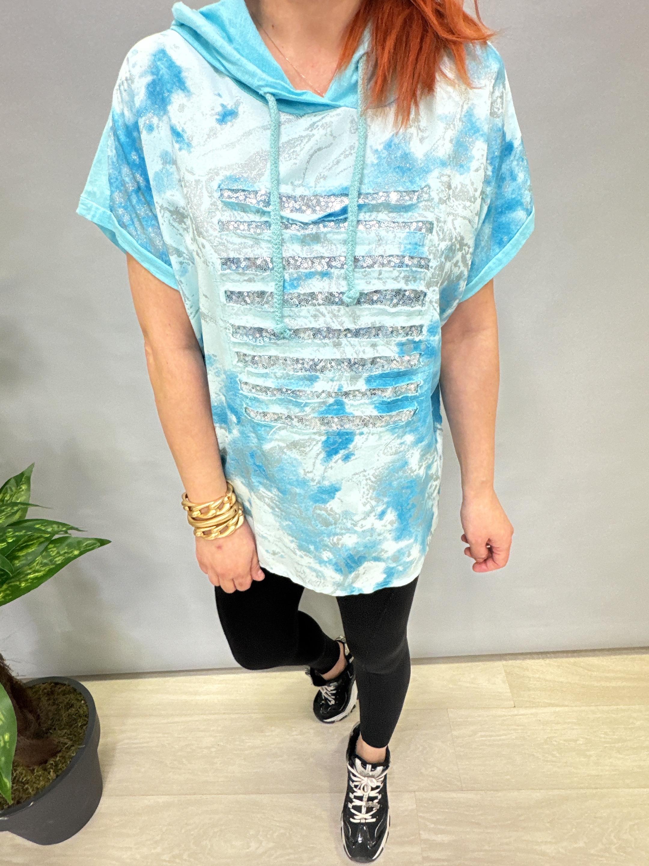 MNS 41085 İTALYAN PAYET DETAY BLUZ MAVİ