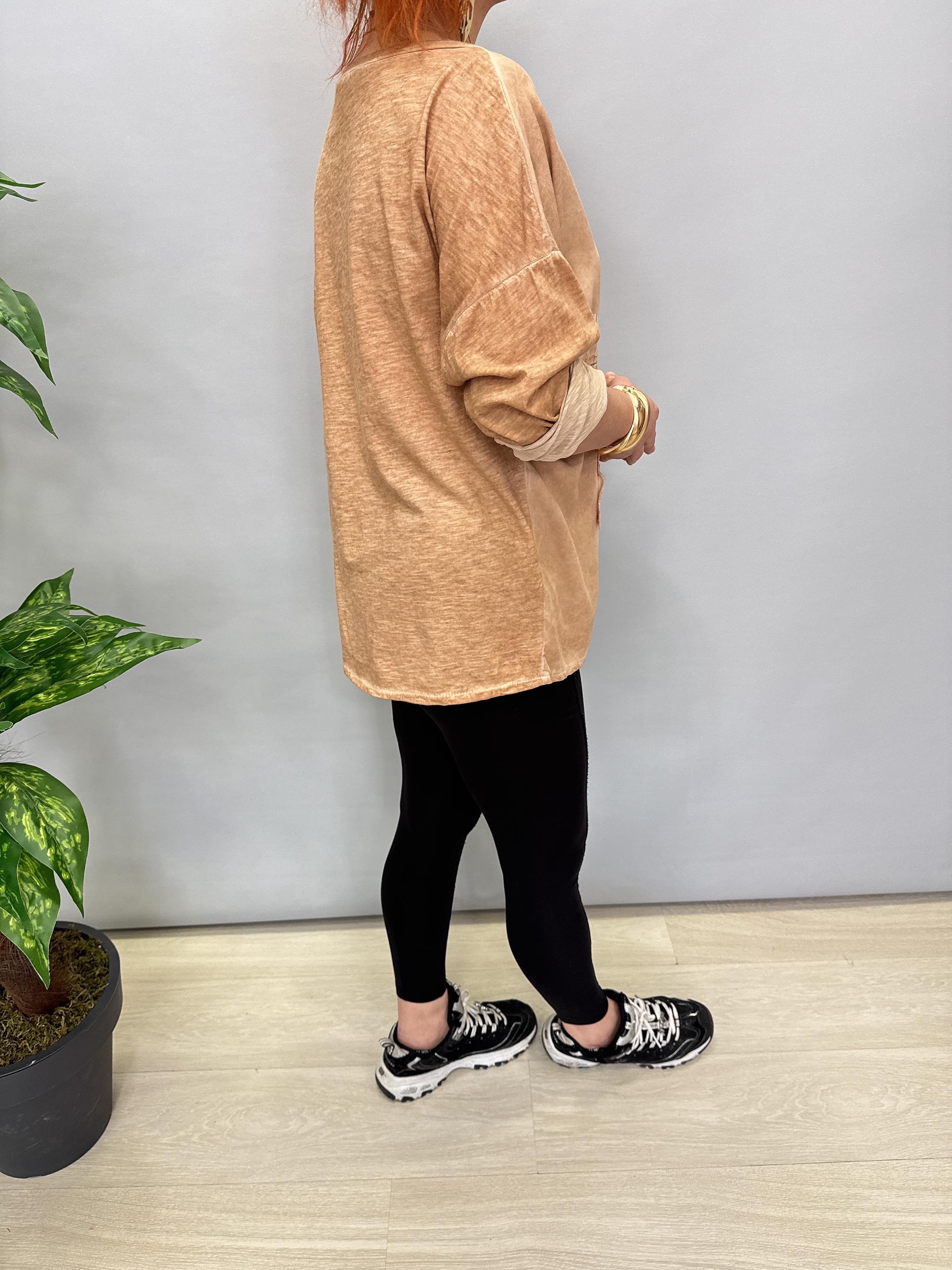 MNS 41728 İTALYAN BLUZ KAHVE