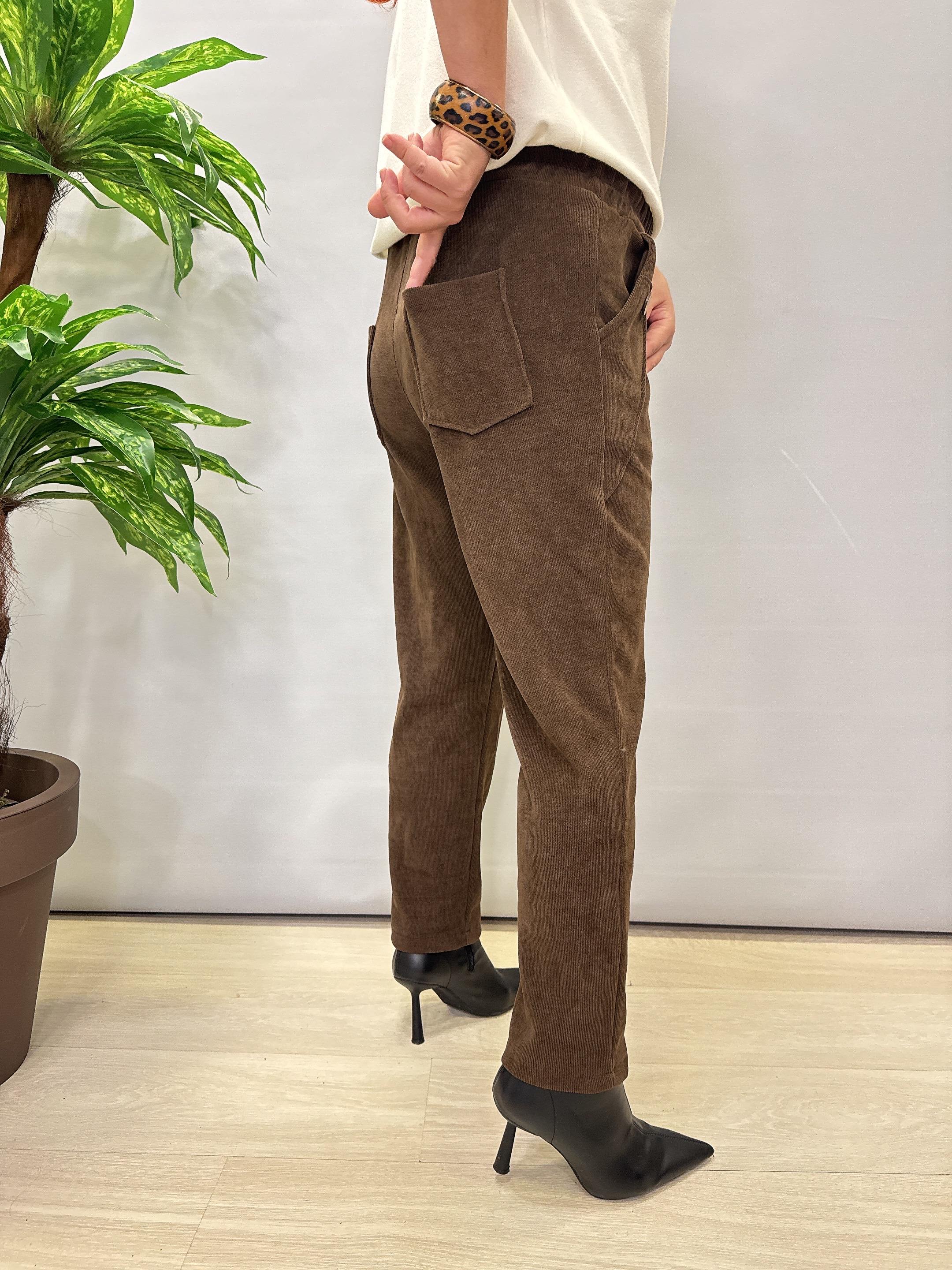 4375 Şönil Kadife Pantolon Acı Kahve 