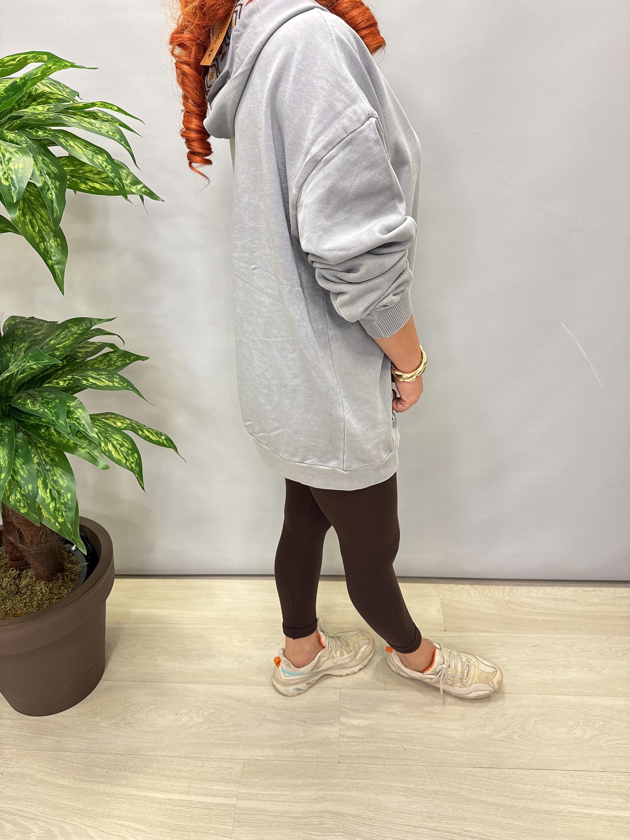 4532 Nakış Detaylı Sweatshirt Gri