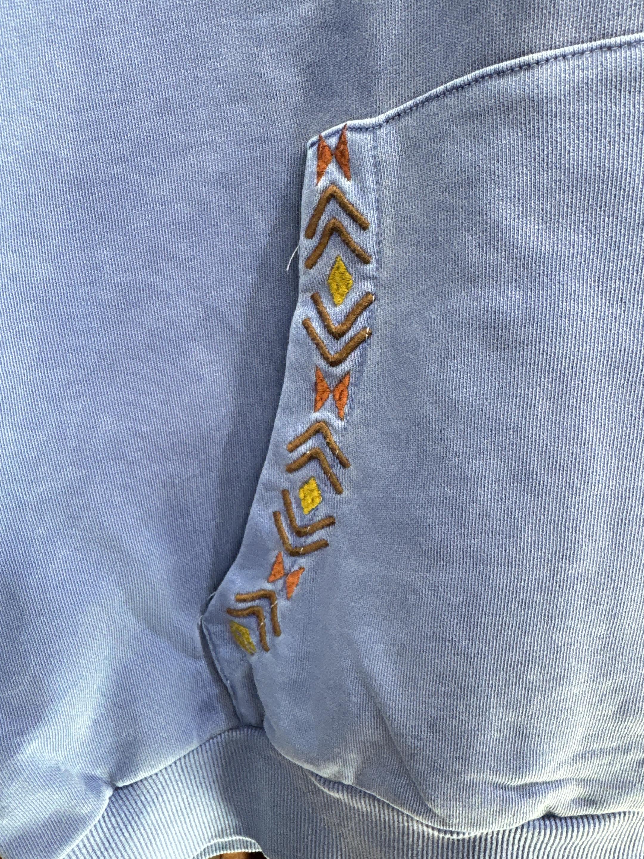 4532 Nakış Detaylı Sweatshirt Mavi