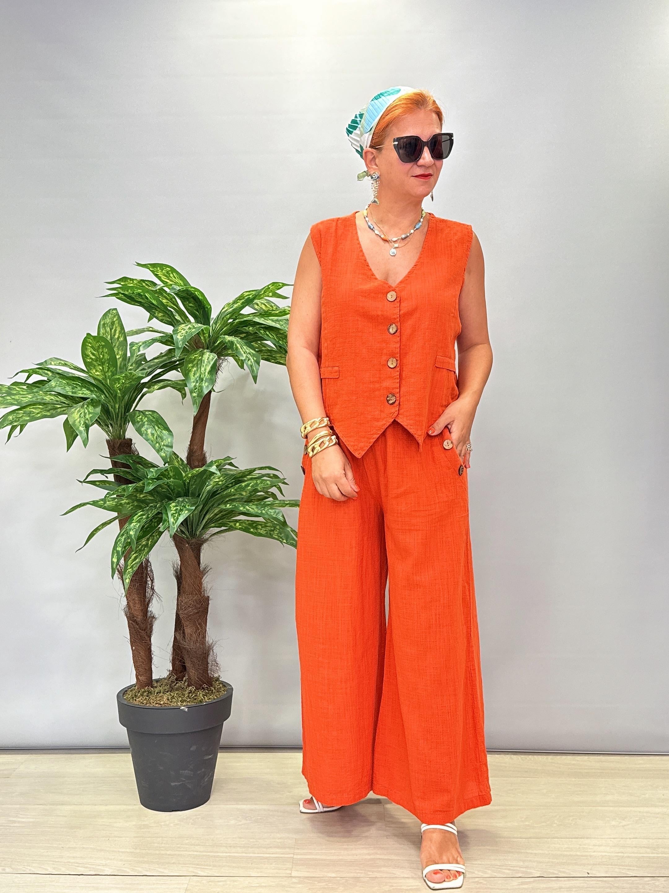 4570 Pamuklu Pantolon Tarçın