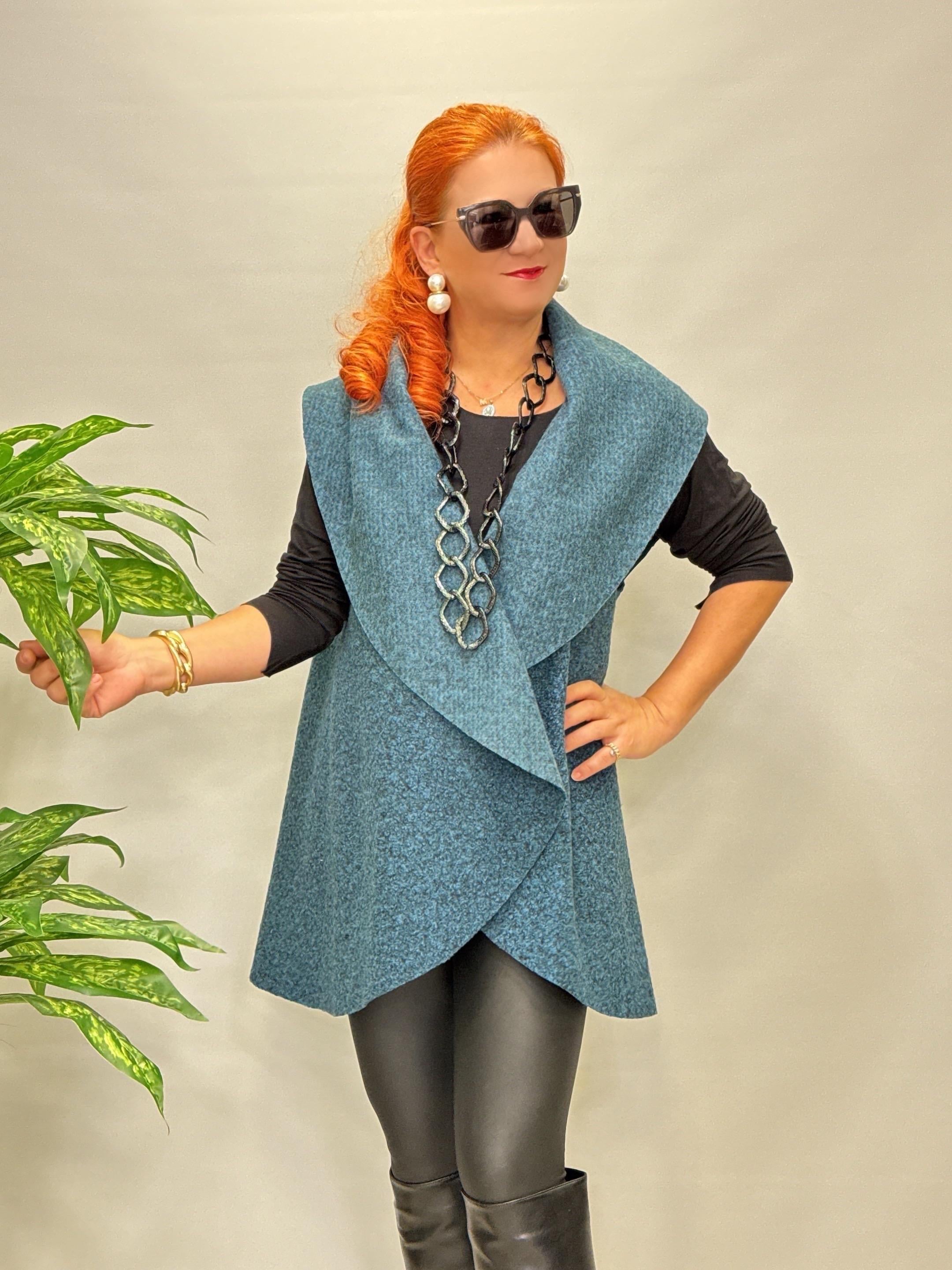 4577 Tasarım Buklet Yelek Petrol