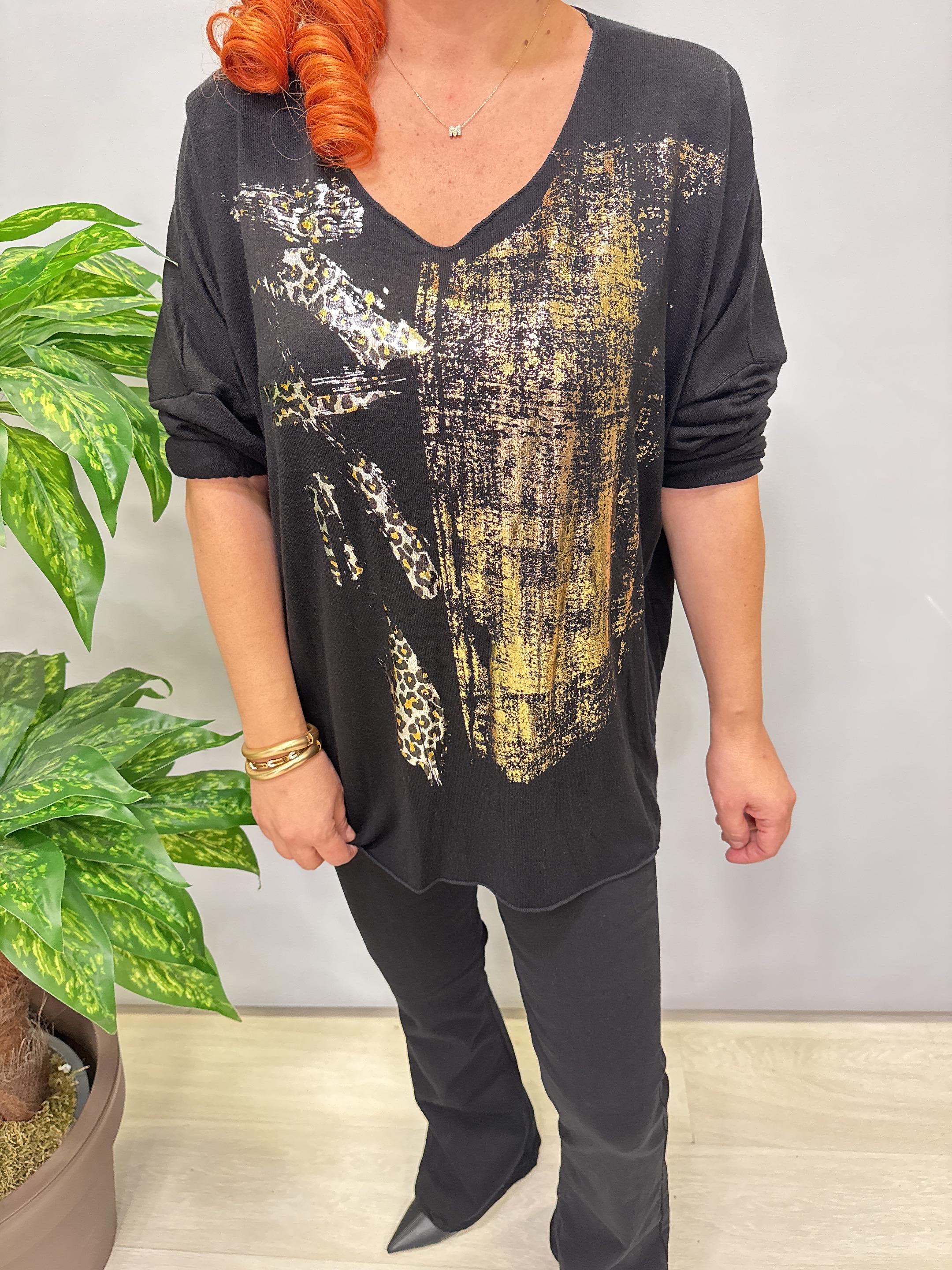 4875 Italyan Yumuşacık Triko Bluz Siyah