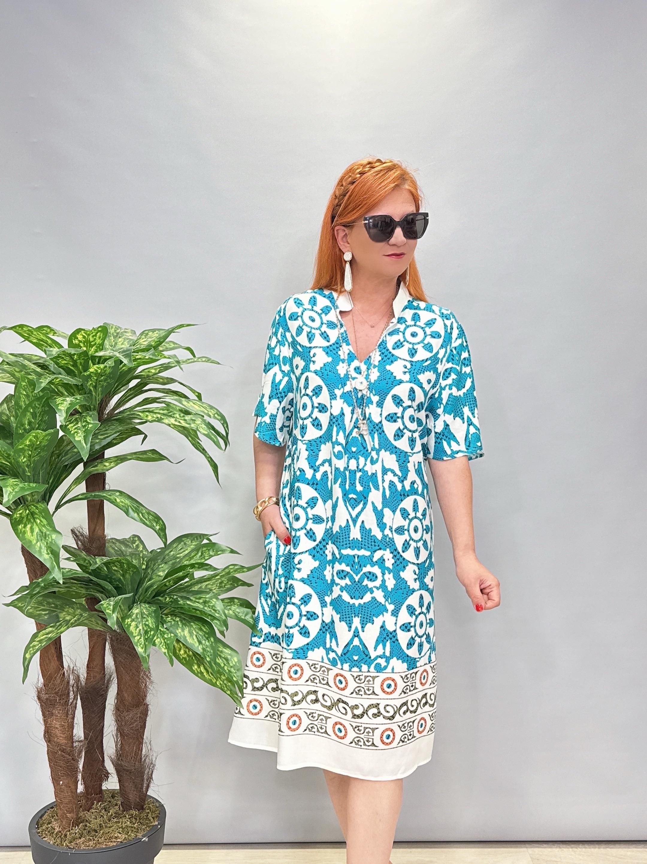 5022 Pamuklu Viskon Elbise