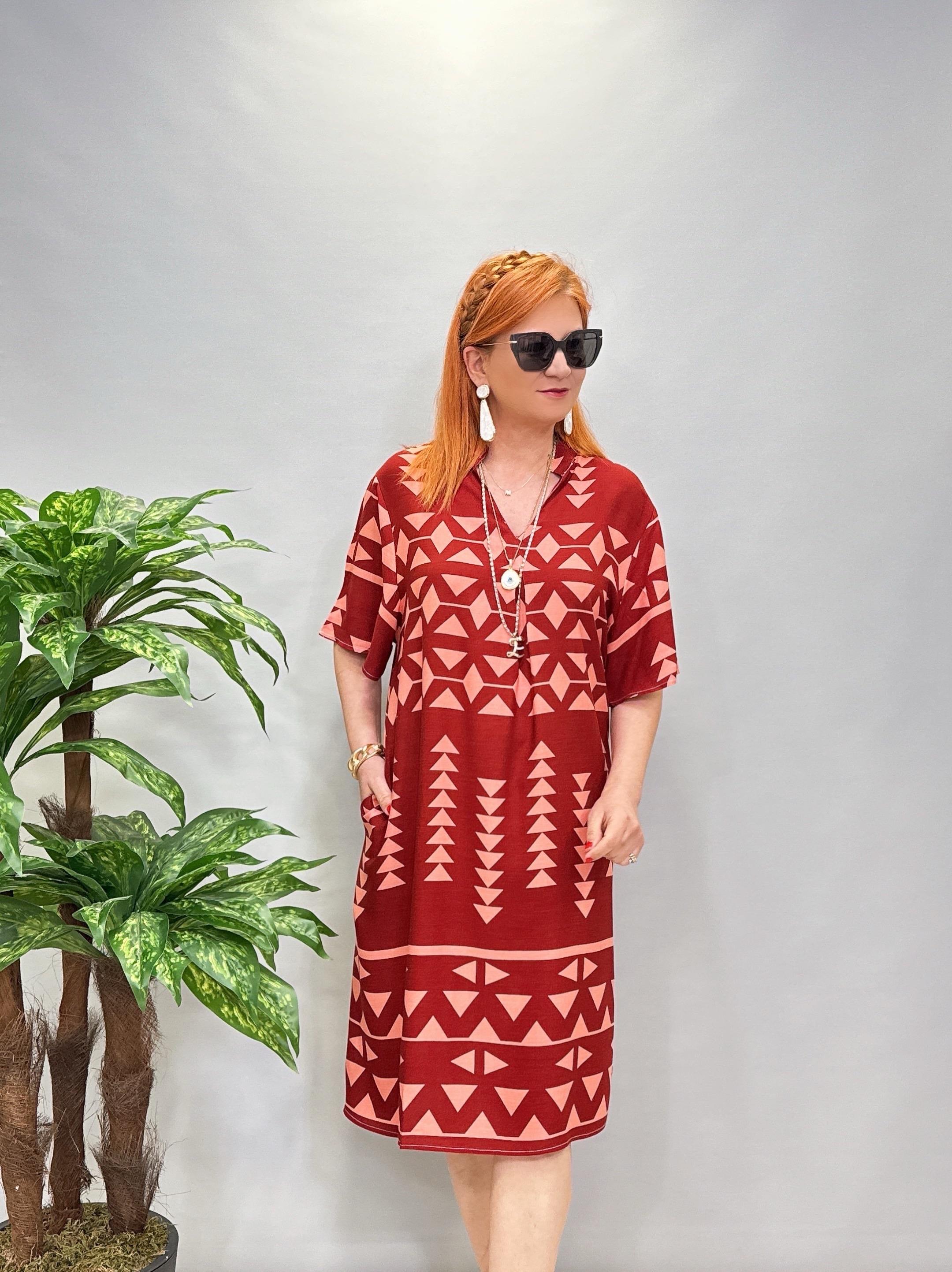 5022 Pamuklu Viskon Elbise