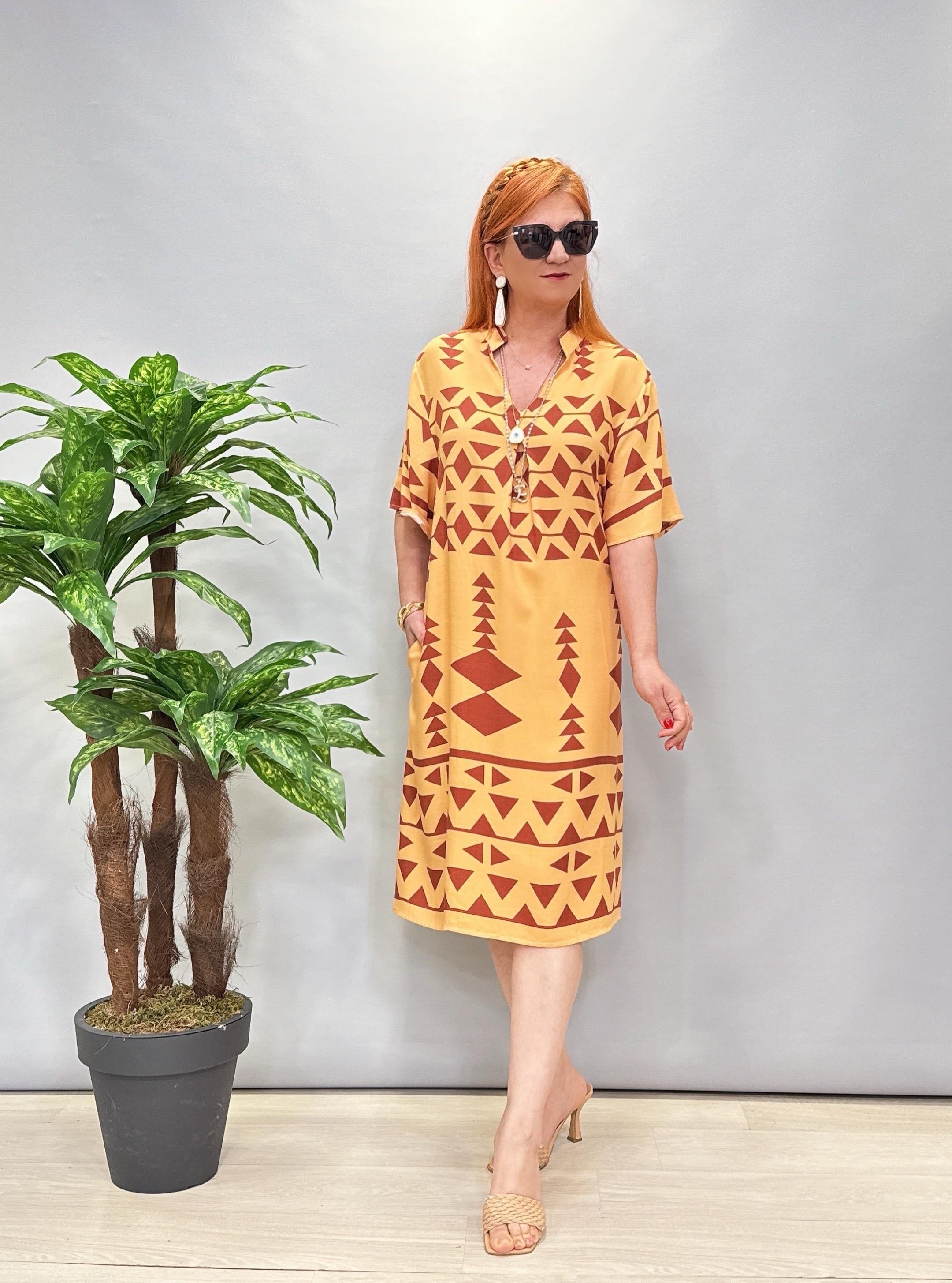 5022 Pamuklu Viskon Elbise