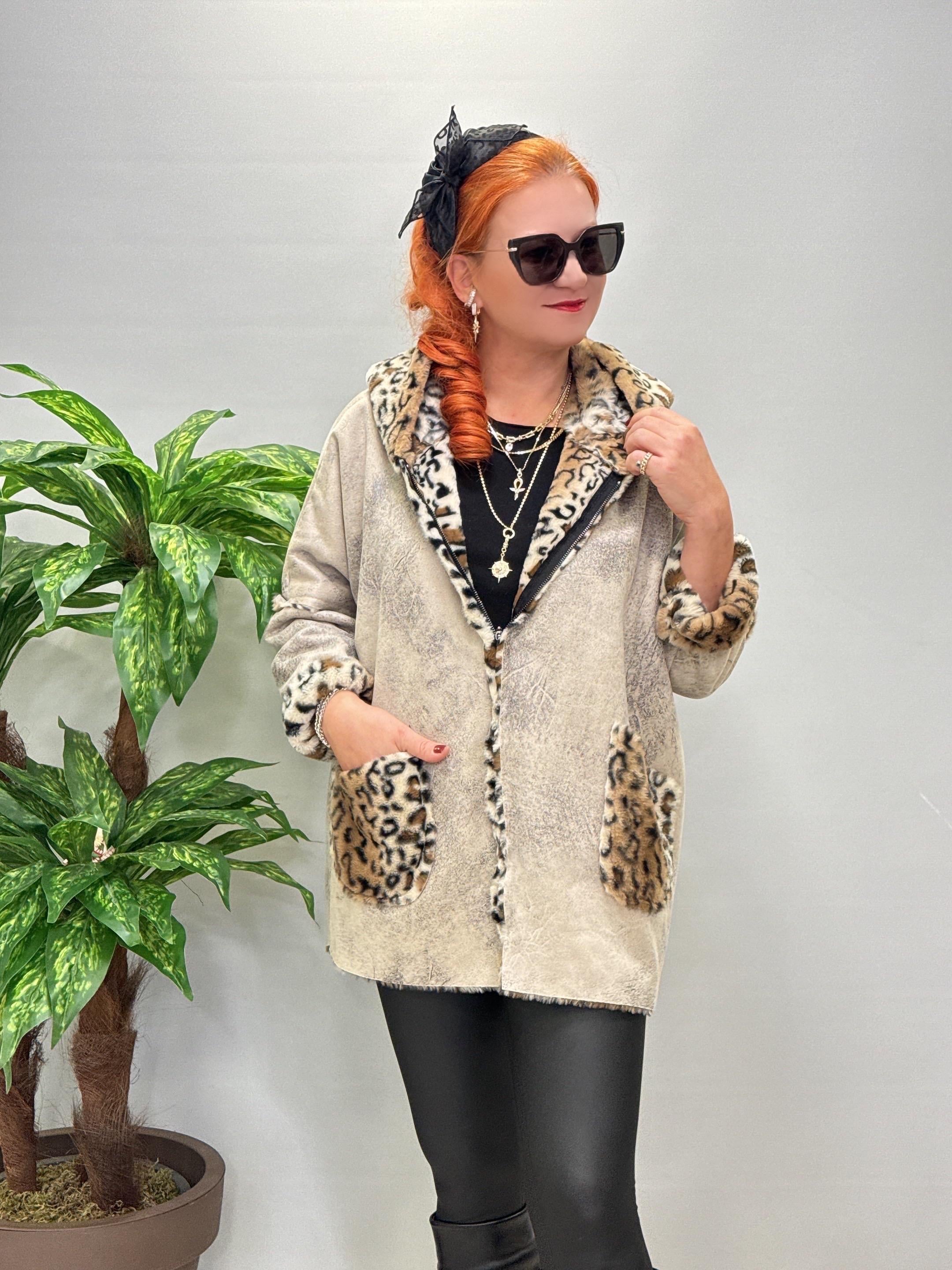 5025 Kürk Leopar Detay Kaban Taş