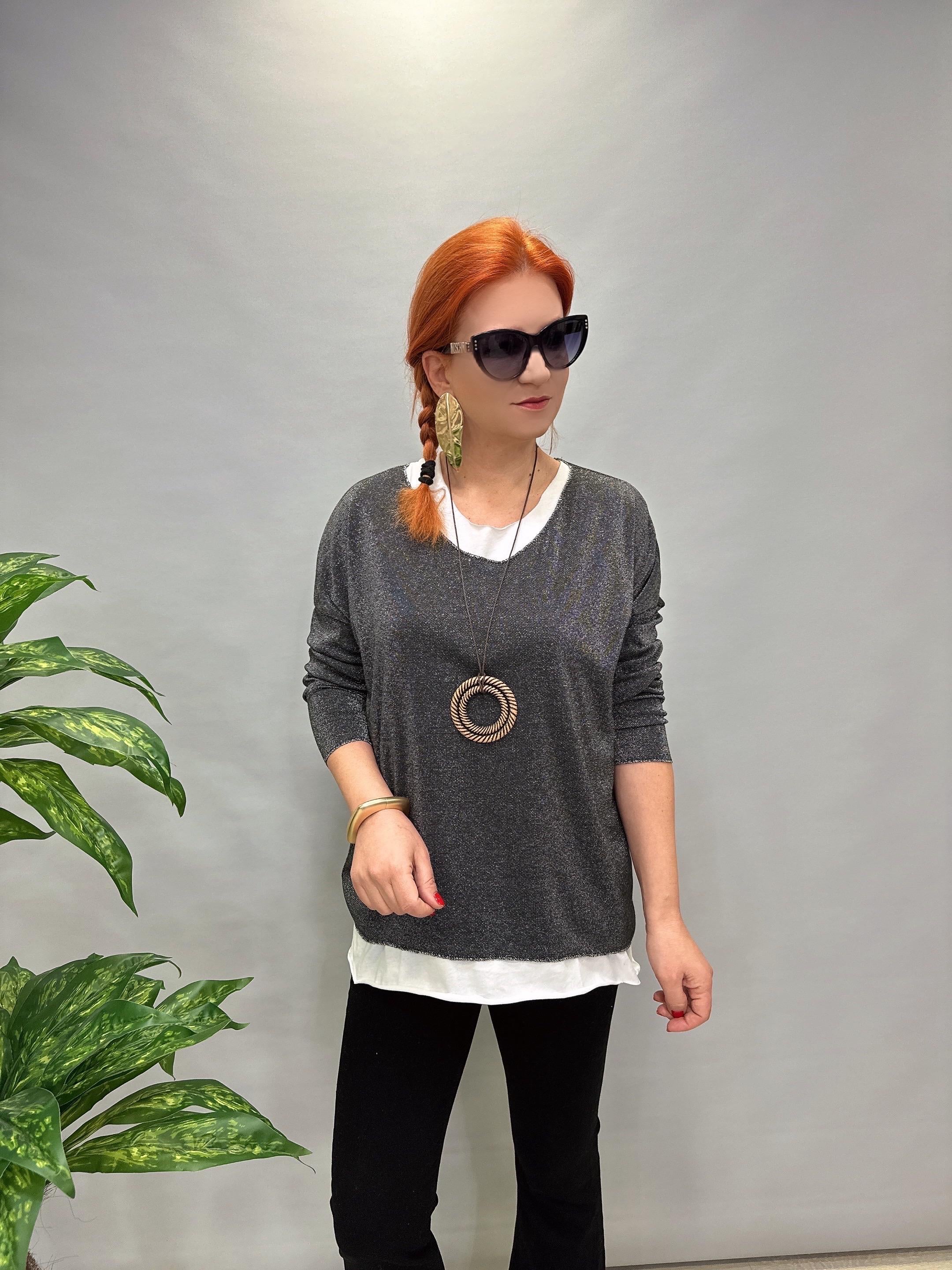 5454 KOLYE HEDİYELİ SİMLİ TRİKO SİYAH