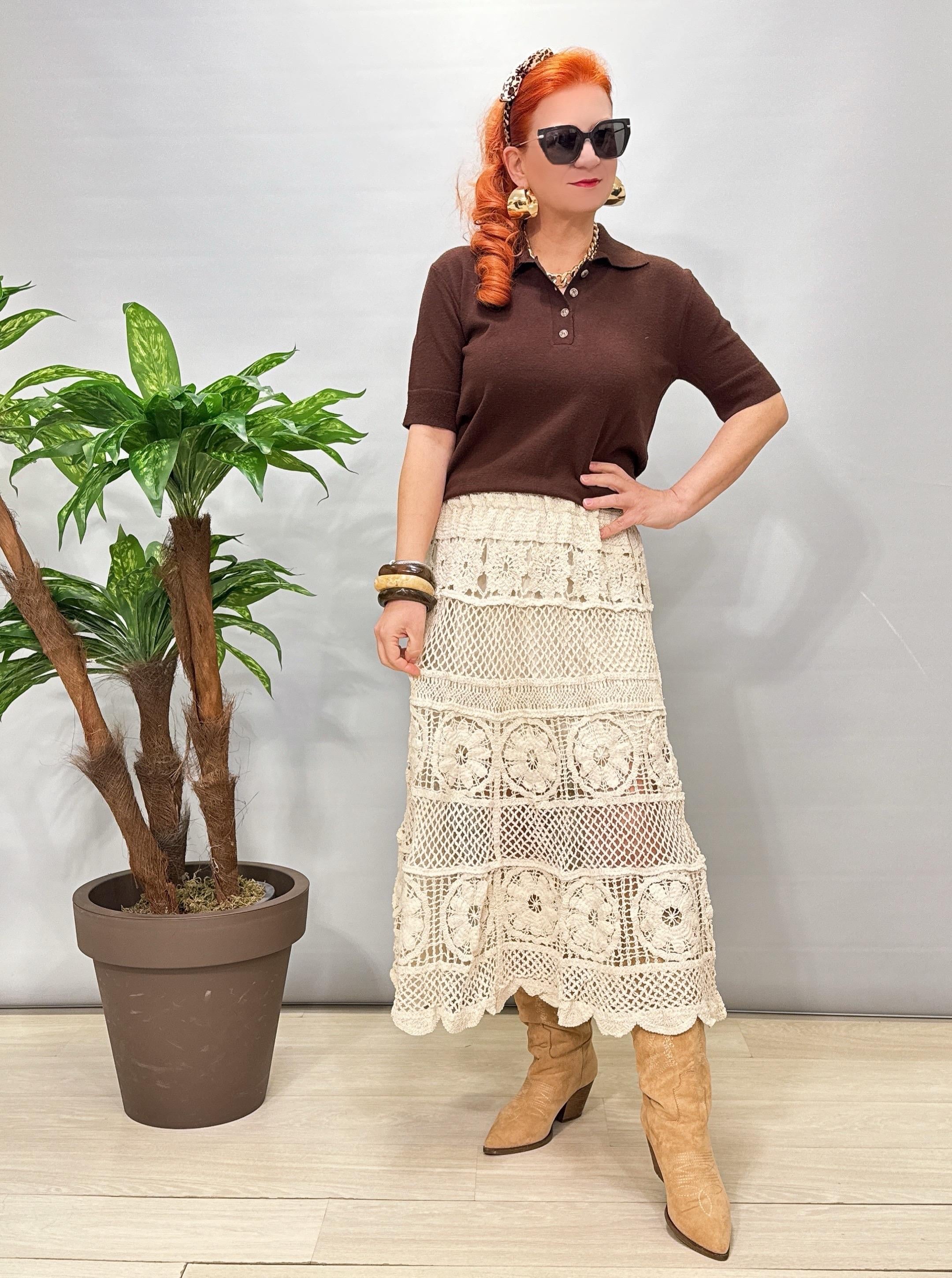 5510 Örgü  Dantel Detay Etek Taş 