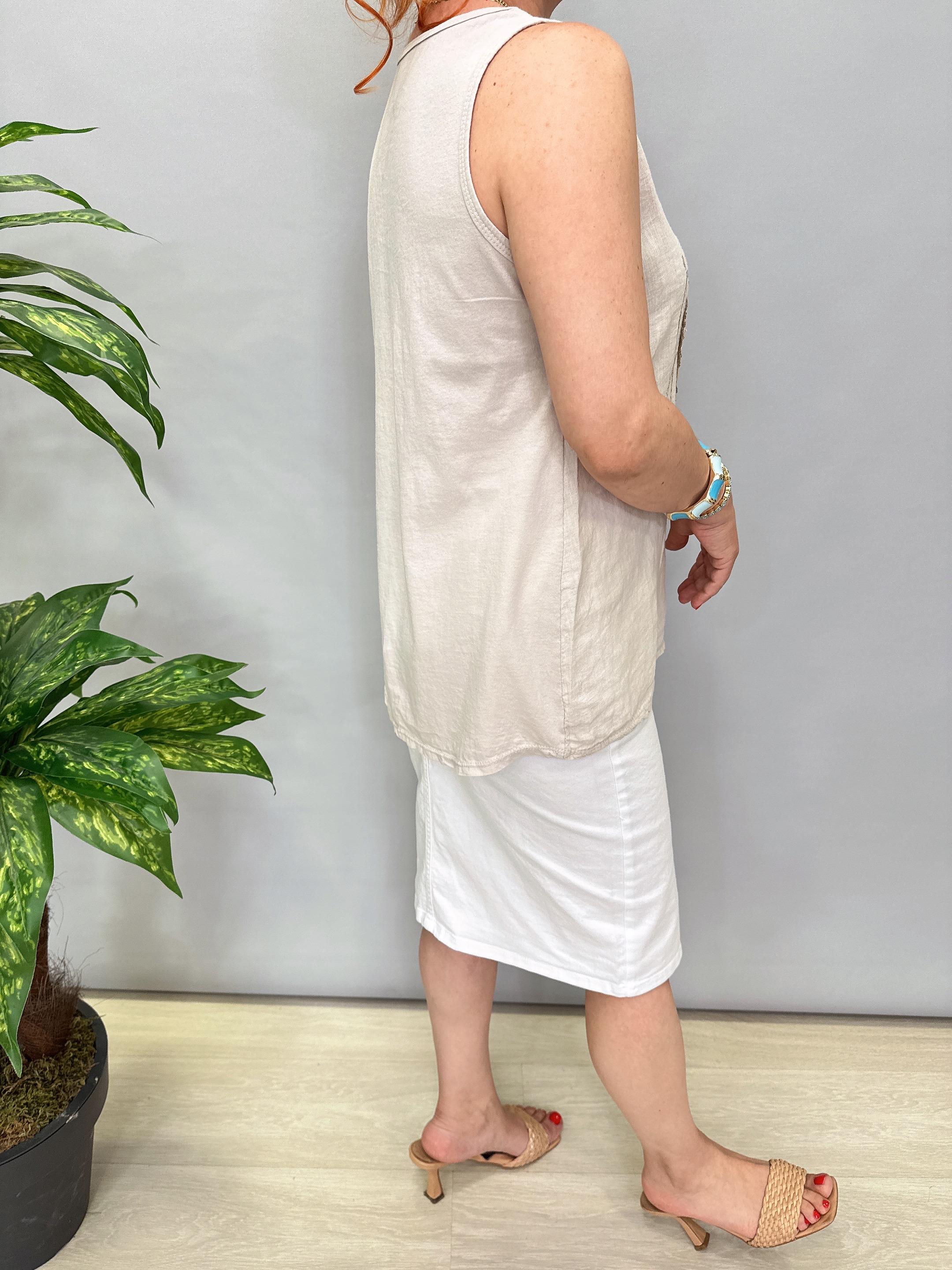 5514 Italyan Kalp Payet Detay Bluz Taş