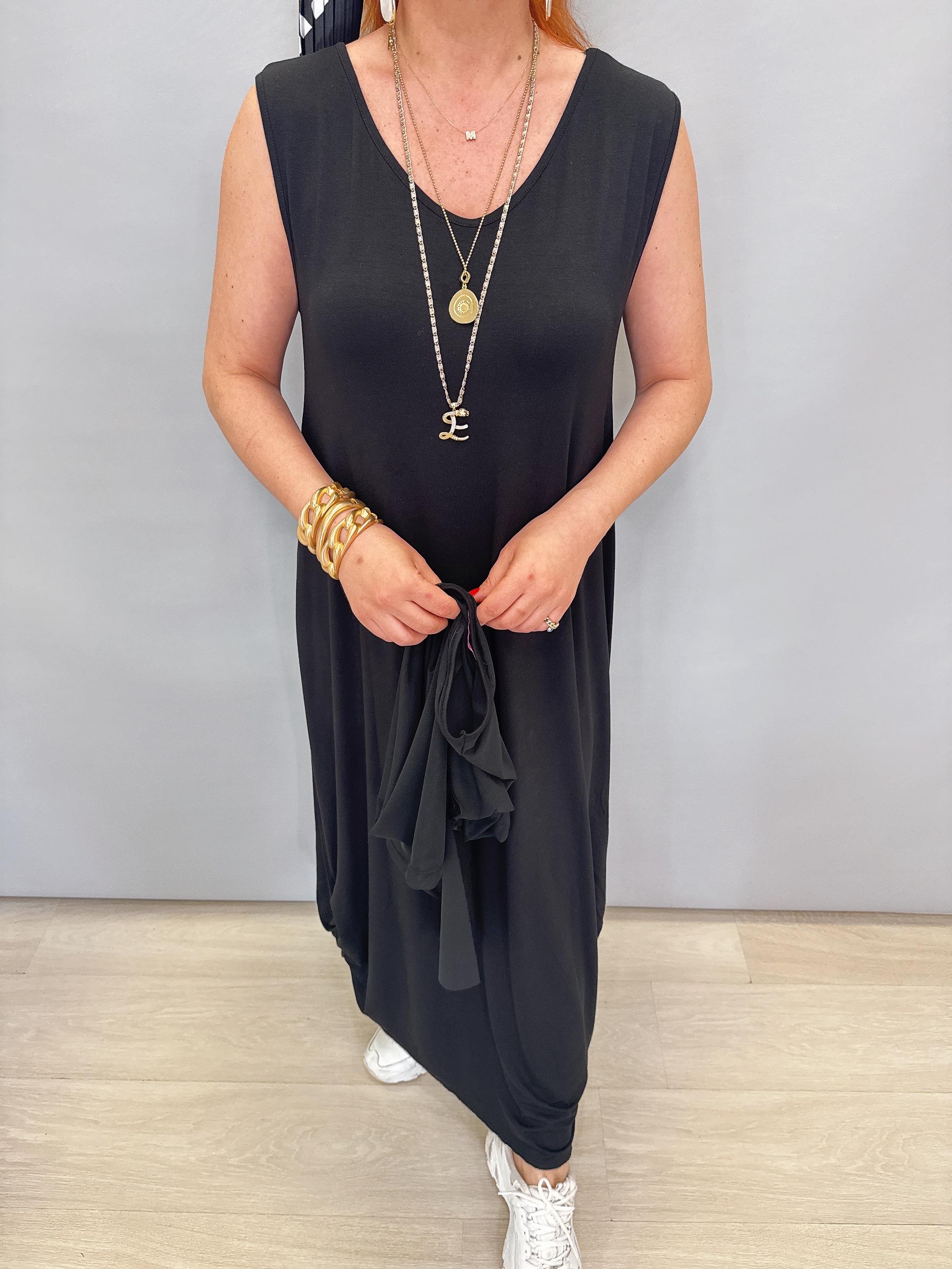 6012 ÖZEL TASARIM ELBİSE SİYAH 