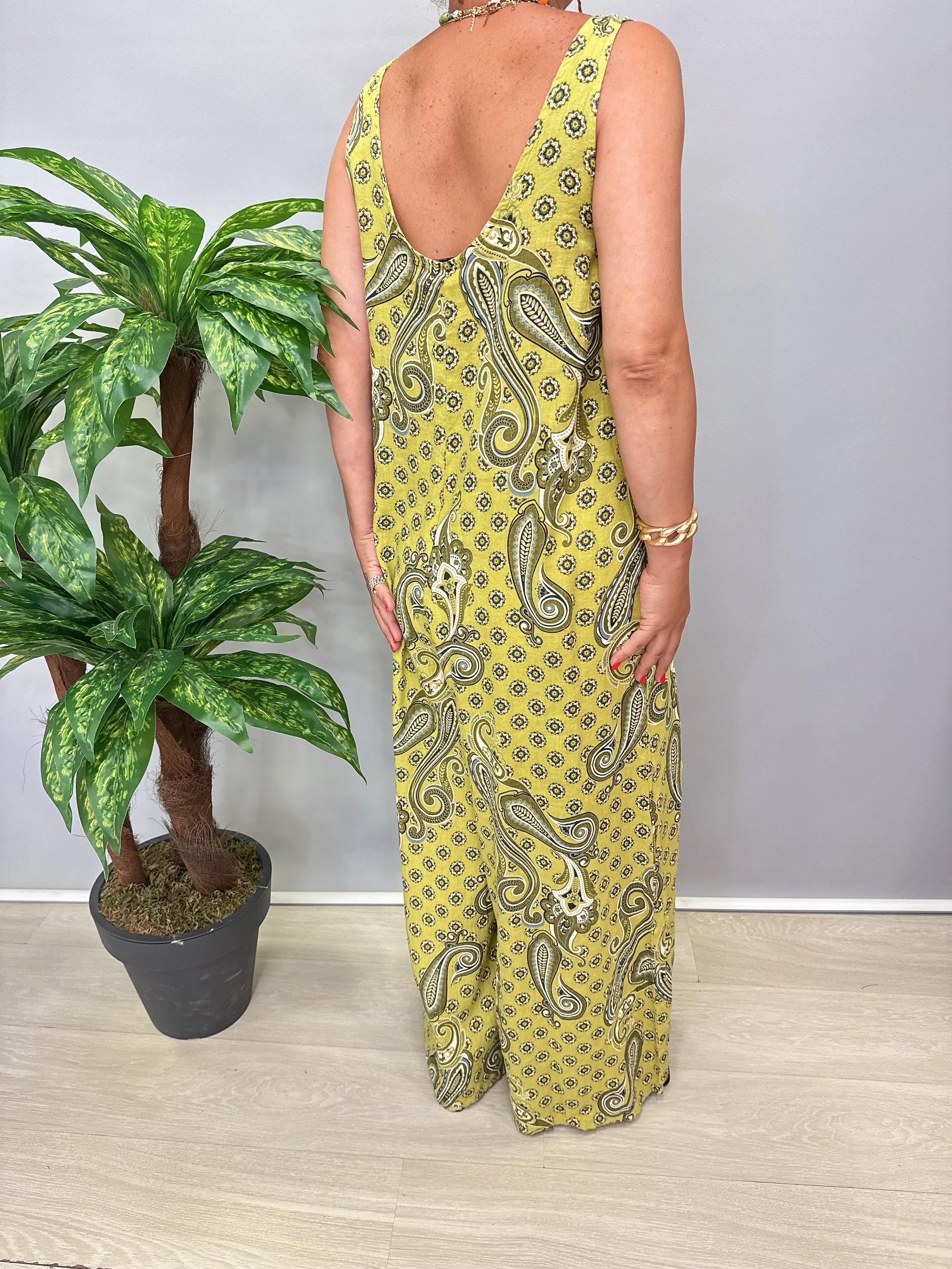 6020 Italyan Keten Tulum Yeşil