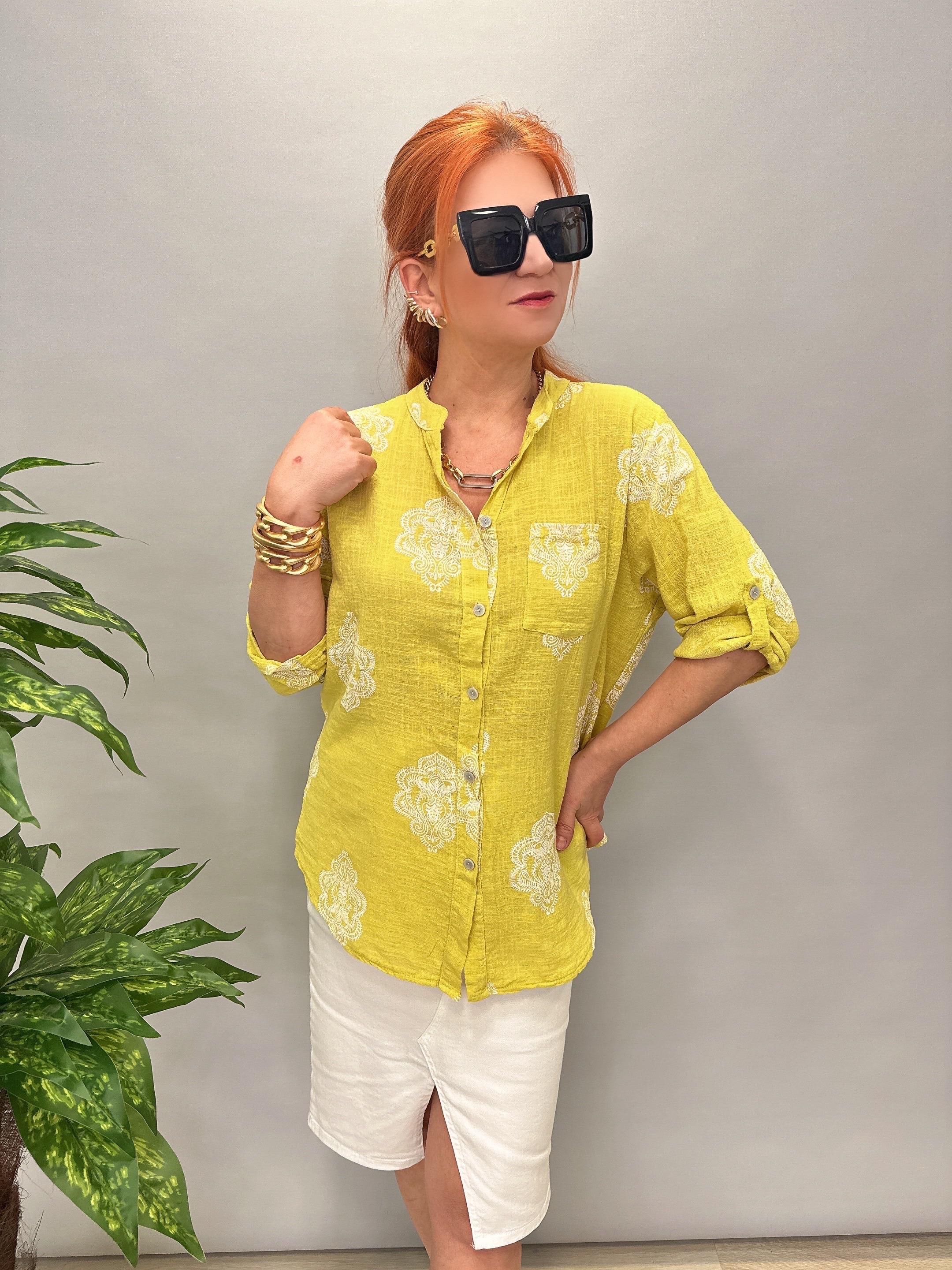 6035 İTALYAN PAMUKLU GÖMLEK SARI