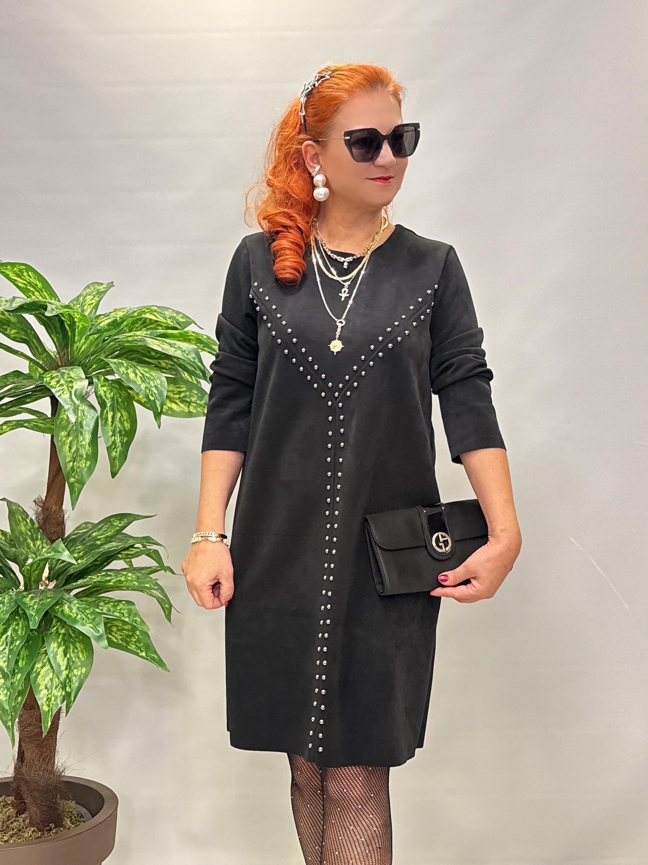 6310 Trok Detaylı Elbise Siyah 