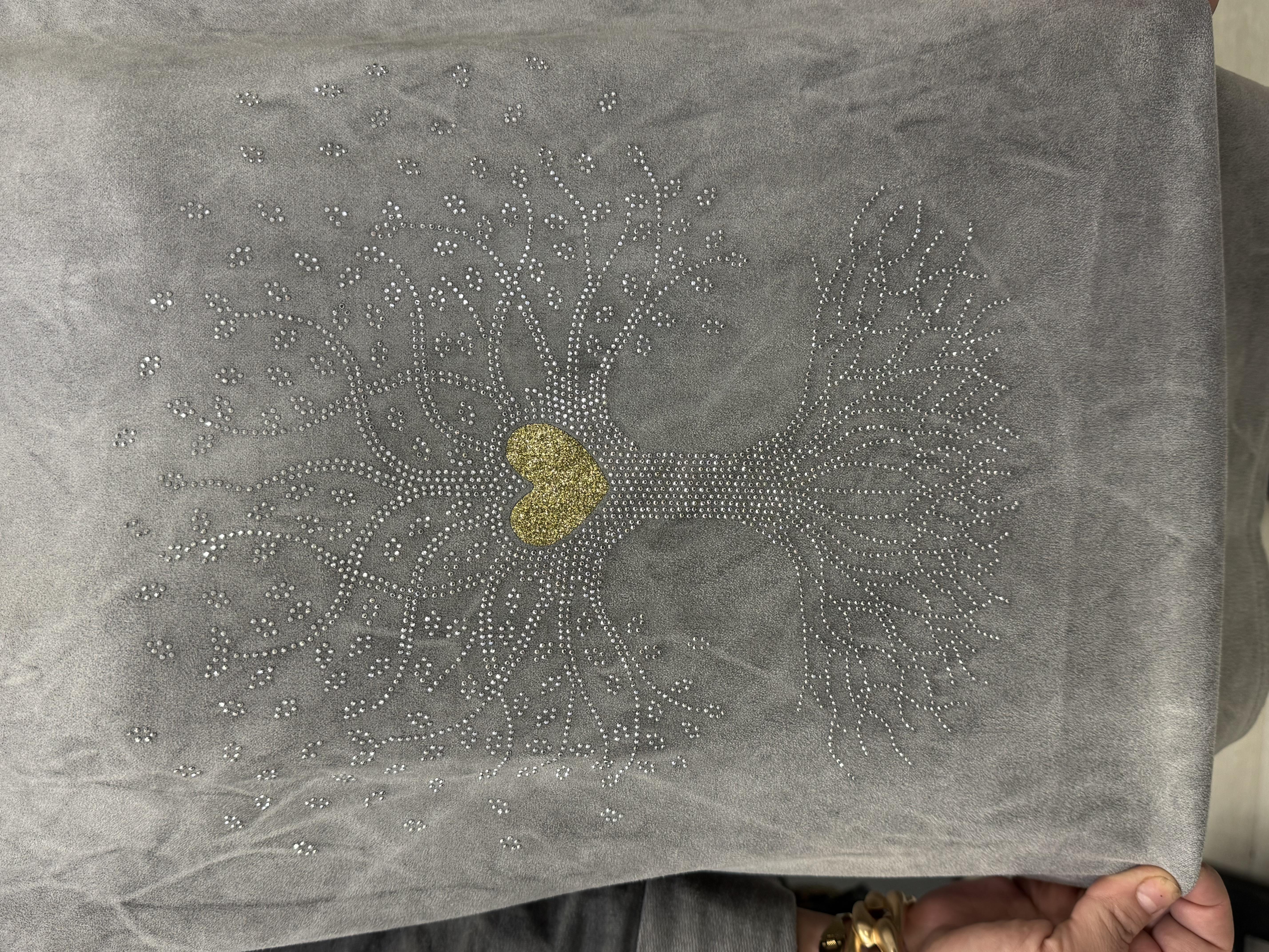 6340 Italyan Hayat Ağacı Detay Bluz Gri