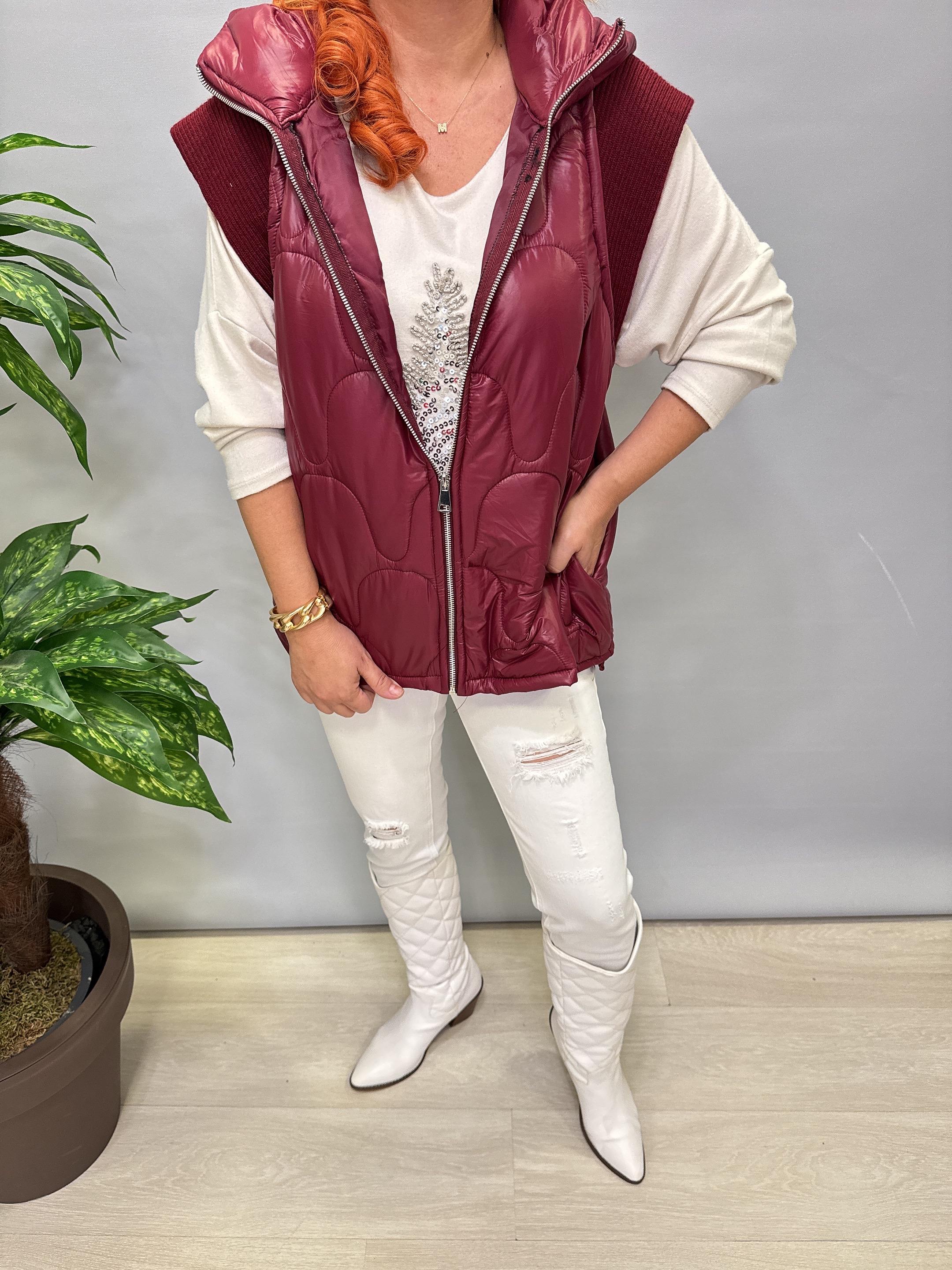 6345 Şişme Yelek Bordo