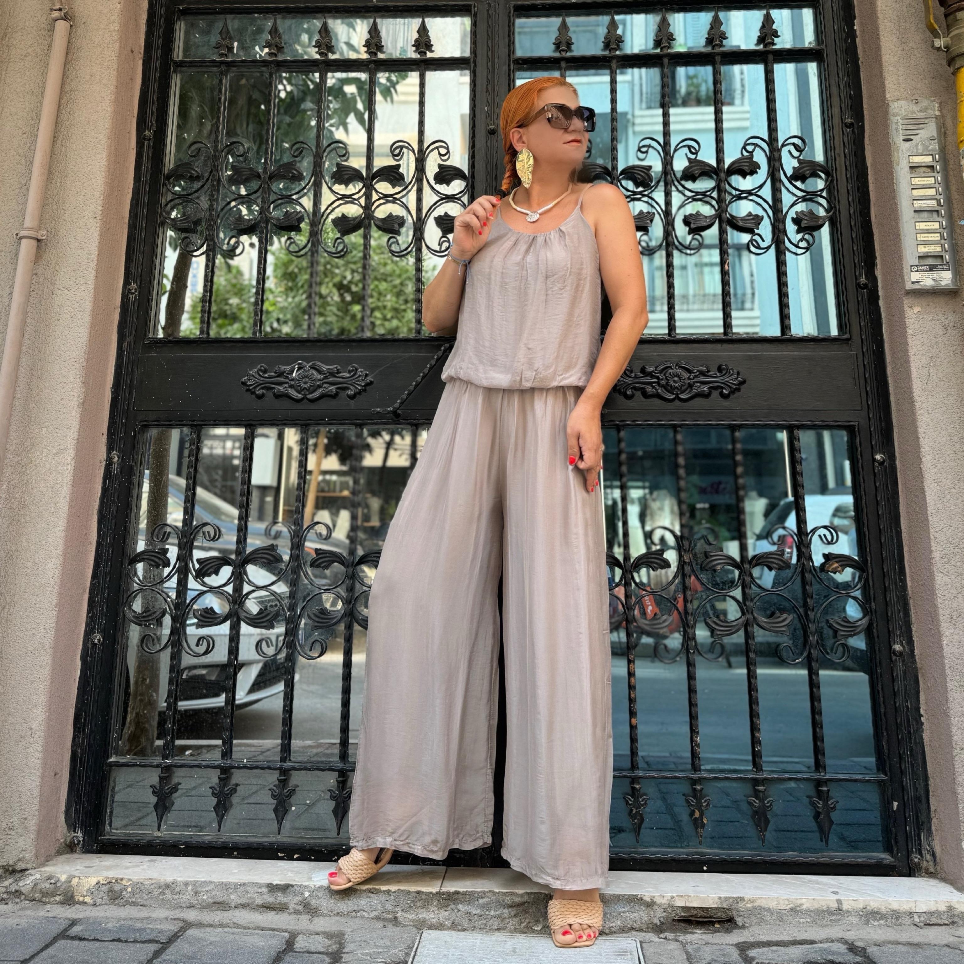64926 PREMIUM İTALYAN İPEK TASARIM TULUM 36/42 BEDEN ARASI UYUMLUDUR VİZON boyum 1.64