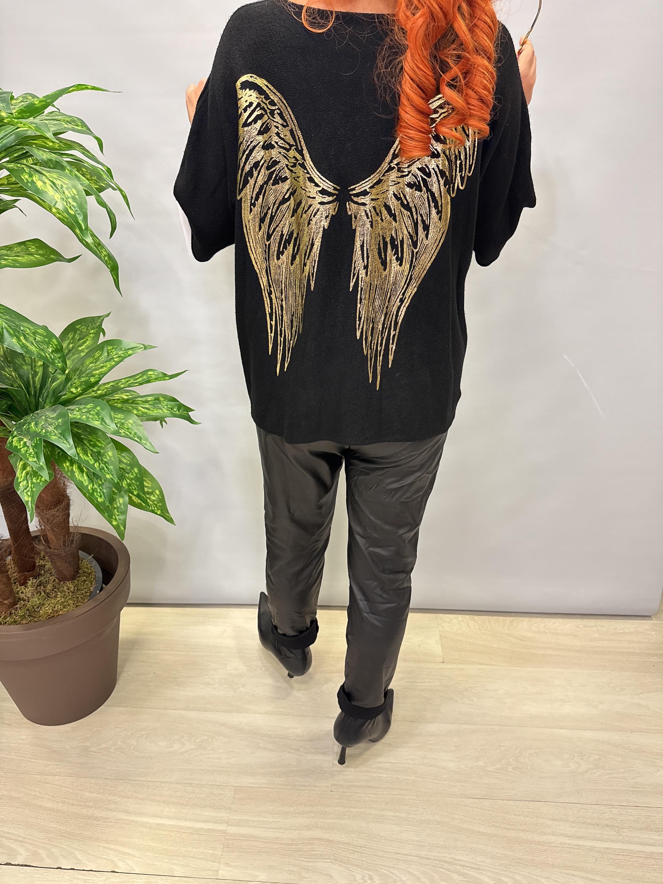 6547 Italyan Angora Triko Bluz Siyah