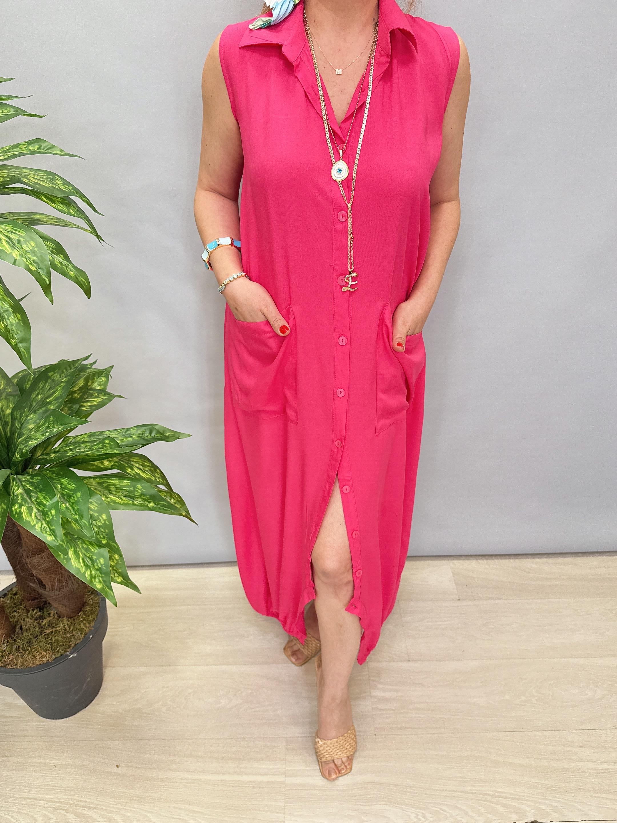 6632 Pamuklu Tulum/Elbise Pembe