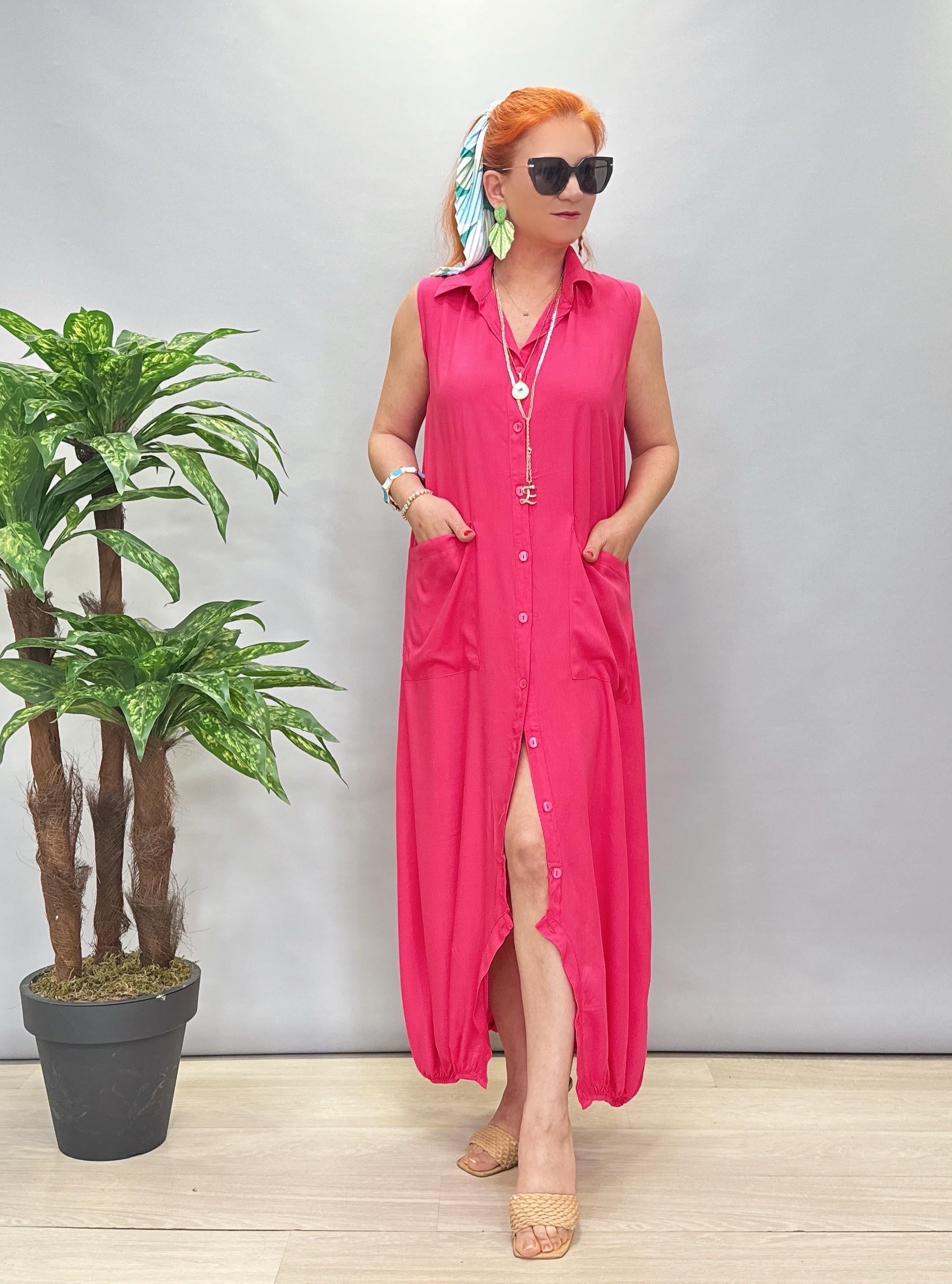 6632 Pamuklu Tulum/Elbise Pembe