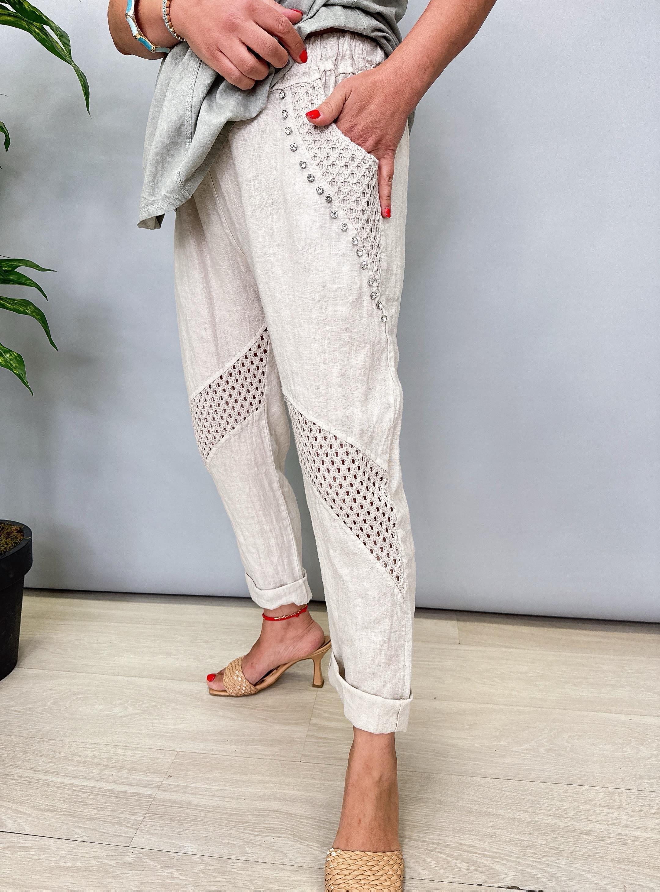 6670 Italyan Pantolon Taş