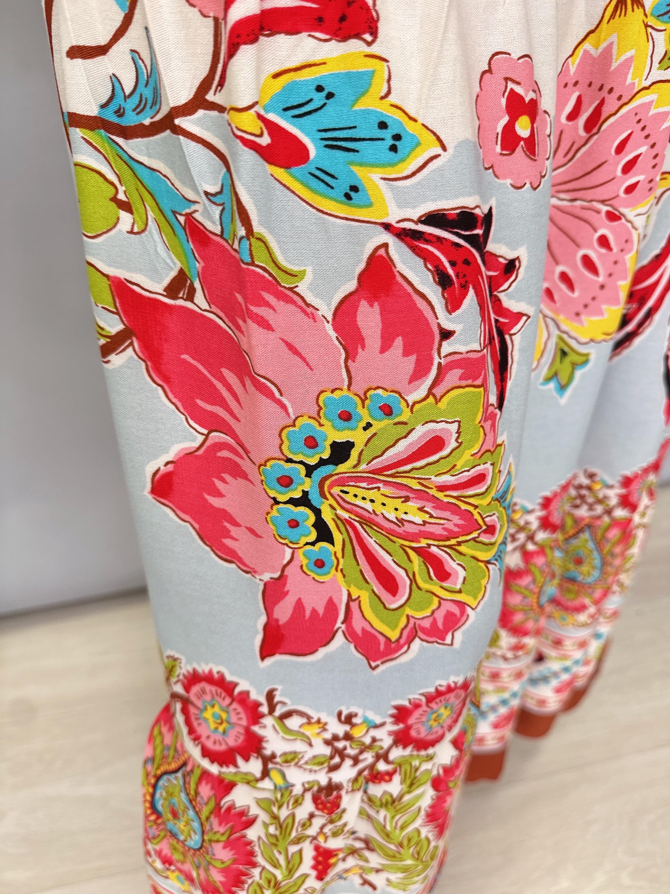 7050 Pamuklu Viskon Desenli Elbise 