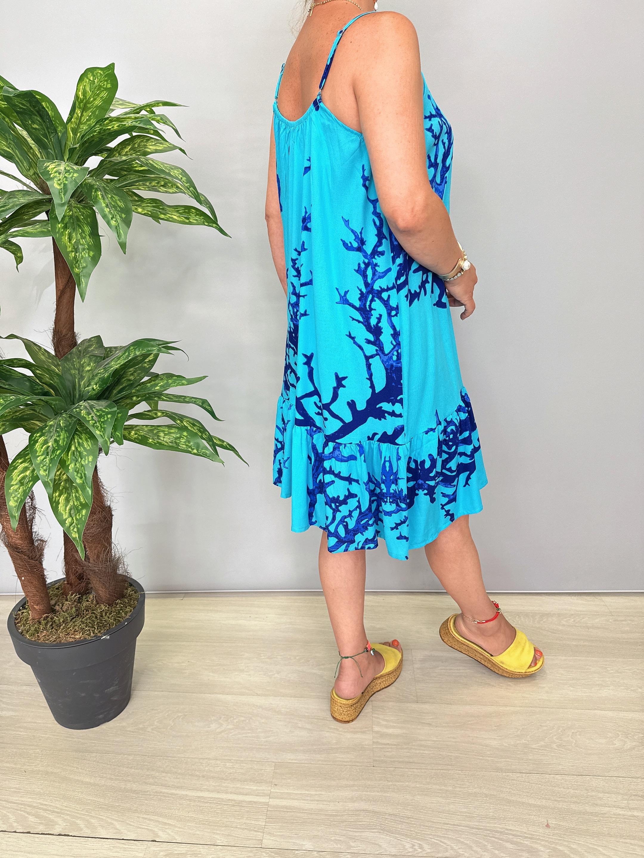 7061 Pamuklu Viskon Elbise 