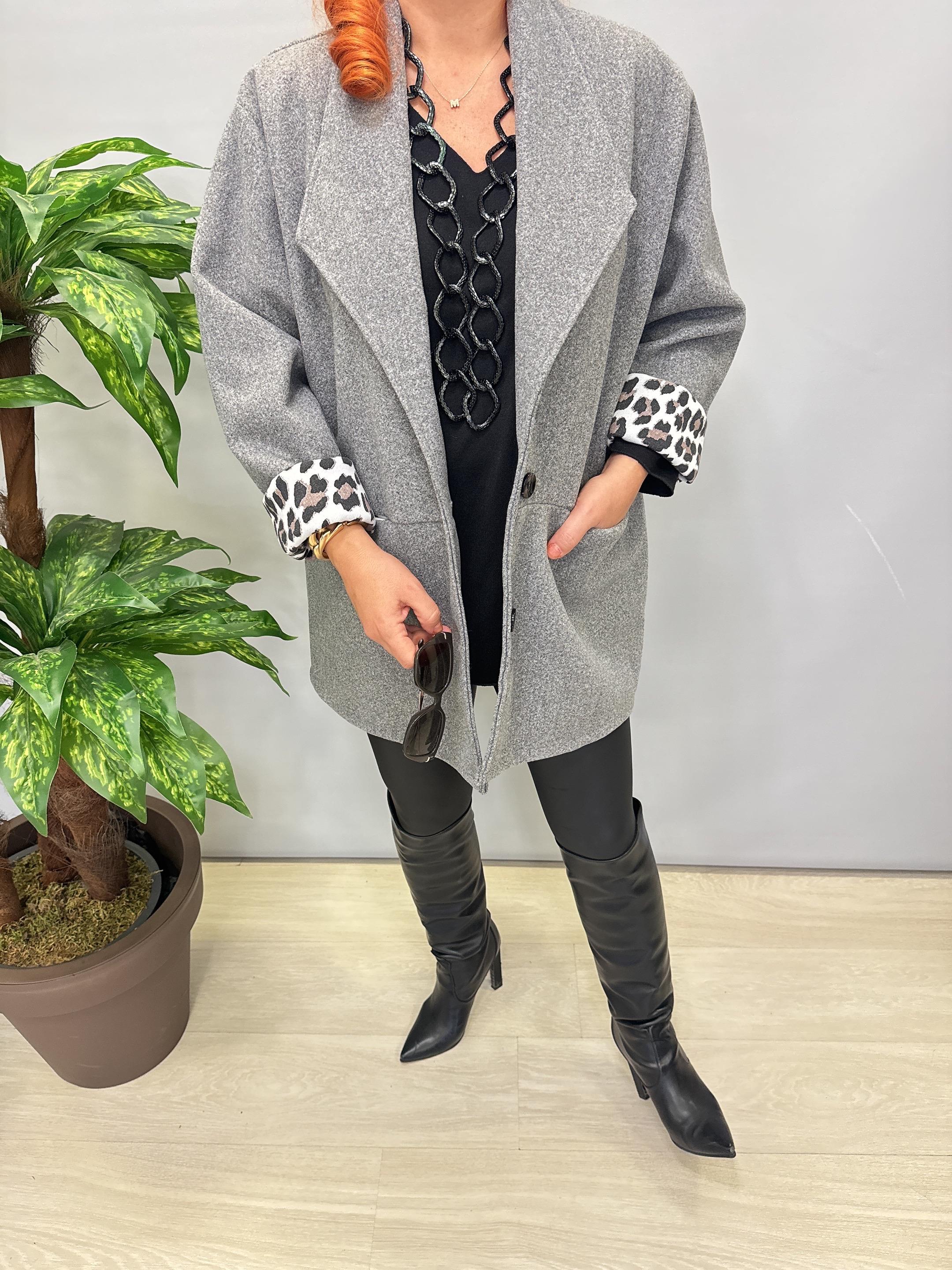 7740 Kaşe Blazer Ceket Gri