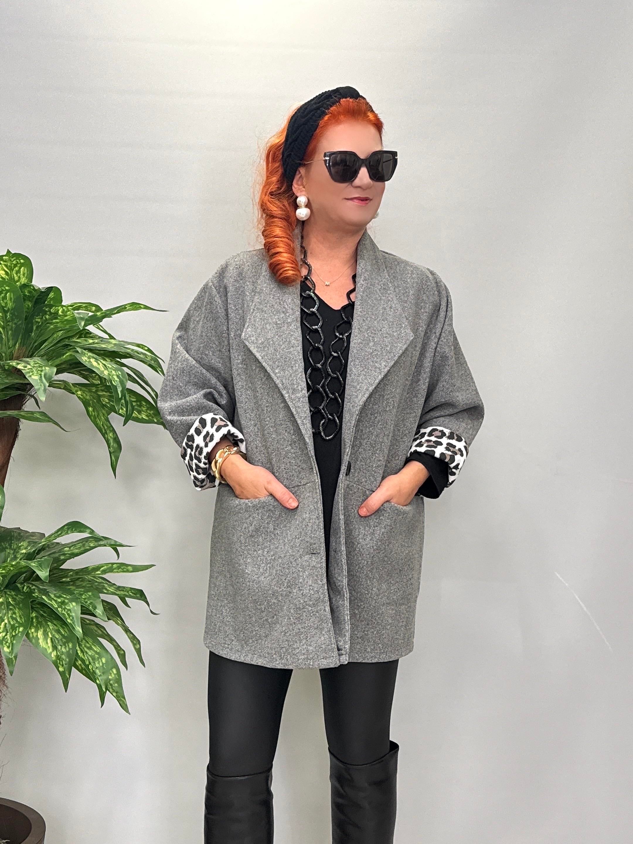 7740 Kaşe Blazer Ceket Gri