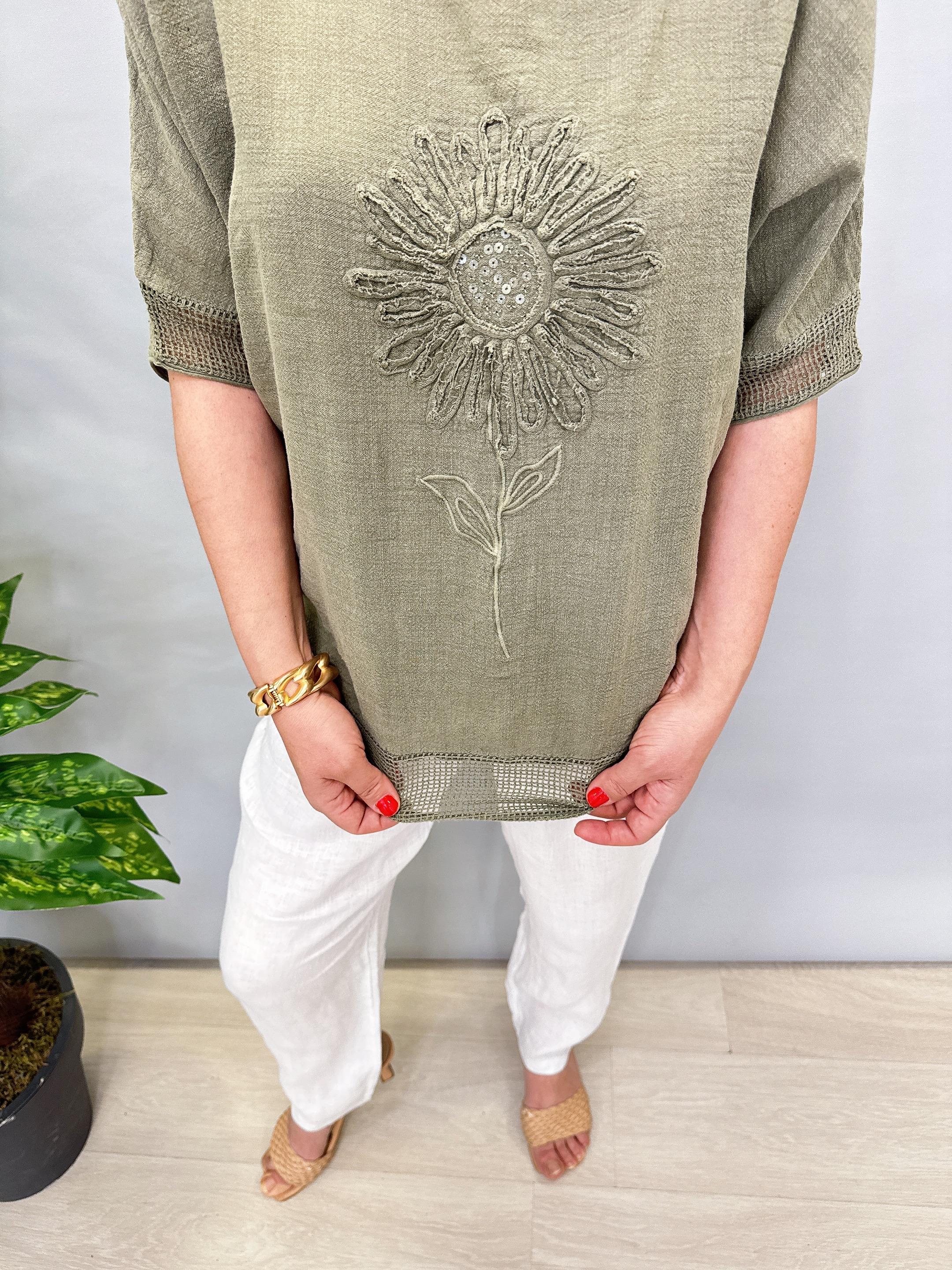 PMK 7780 Pamuklu Bluz Haki