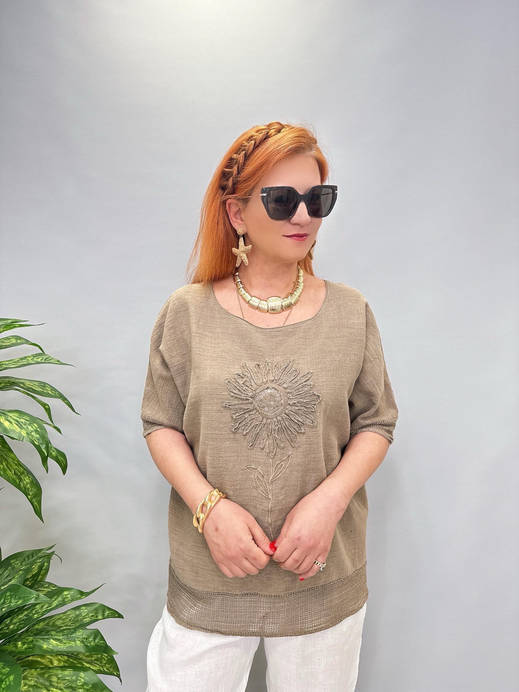 PMK 7780 Pamuklu Bluz  Vizon