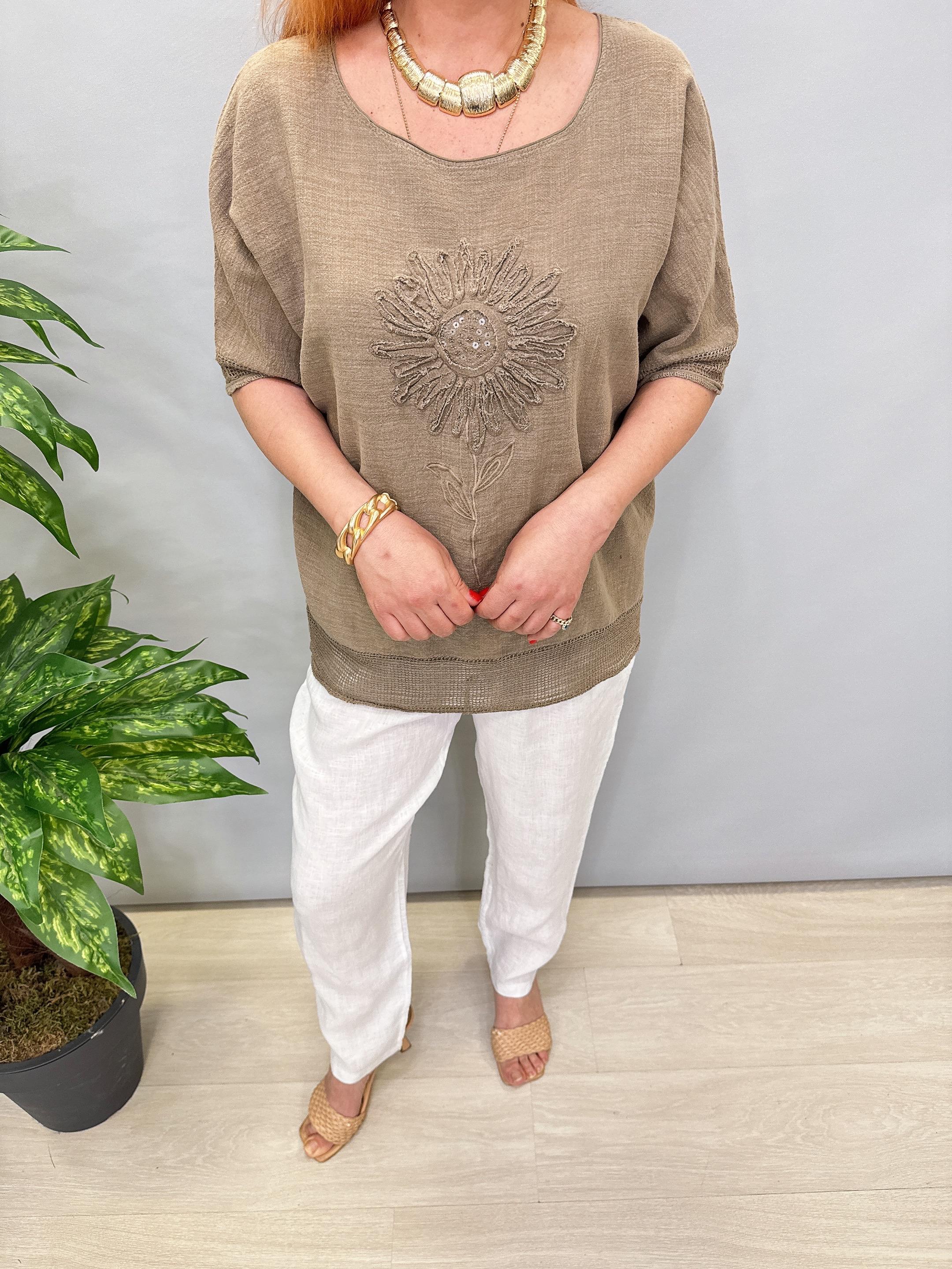 PMK 7780 Pamuklu Bluz  Vizon