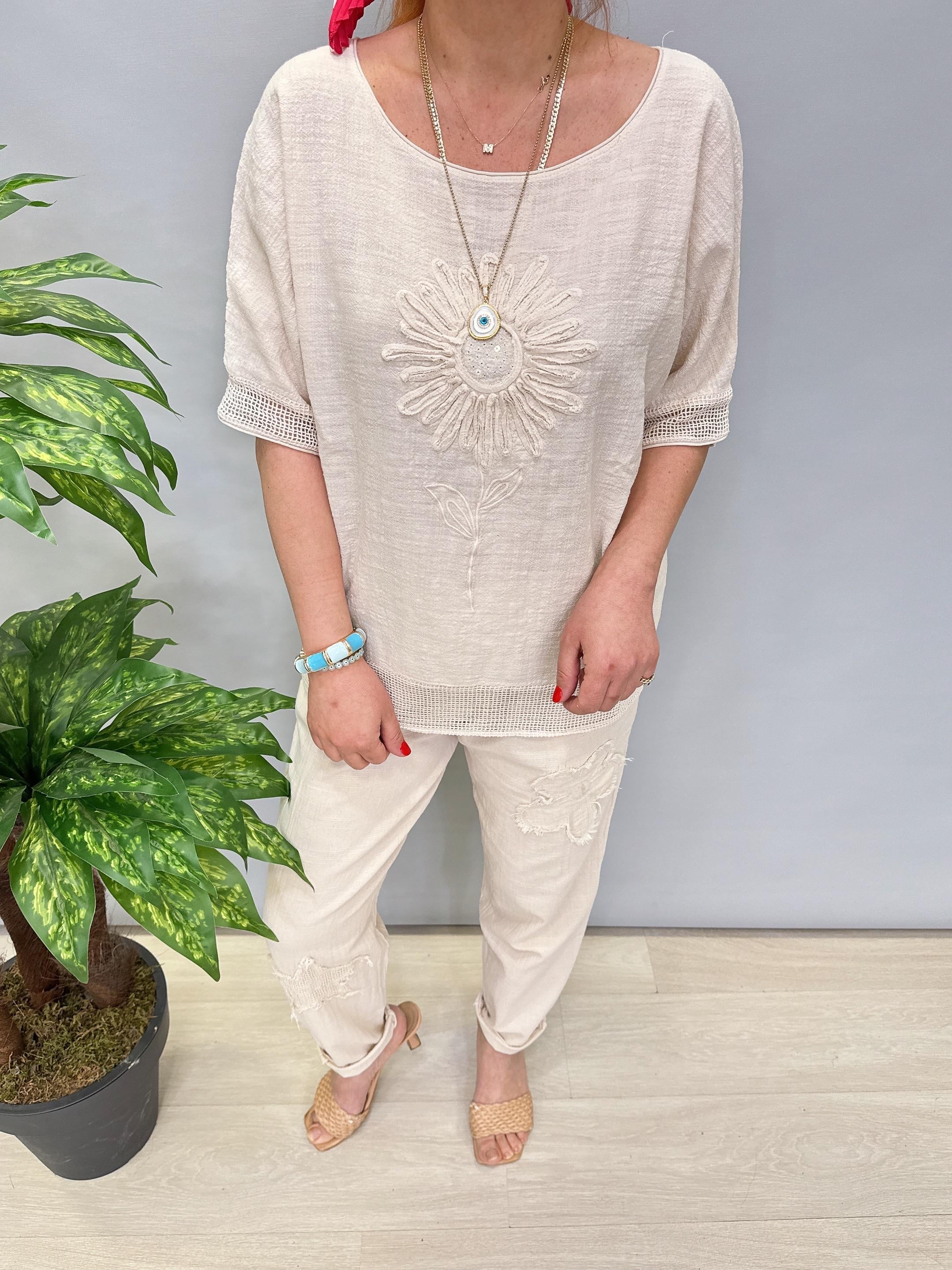 PMK 7780 Pamuklu Bluz Taş